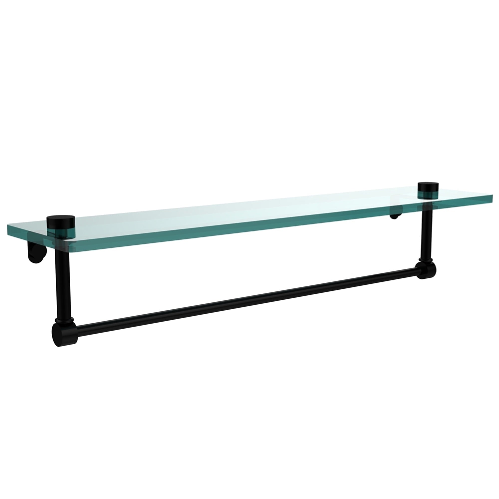 Ns-1/22Tb-Bkm 22 Inch Glass Vanity Shelf With Integrated Towel Bar, Matte Black