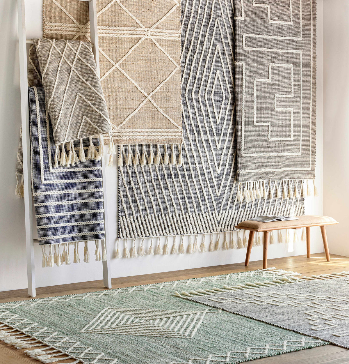 Tumble Rug Color Azra Azra Tasseled Jute&Wool Rug – Homenkitchenshop