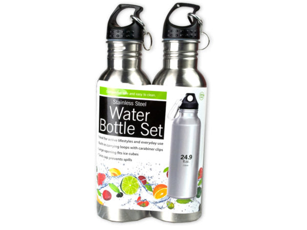 24 oz Stainless Steel Sports Bottle Set