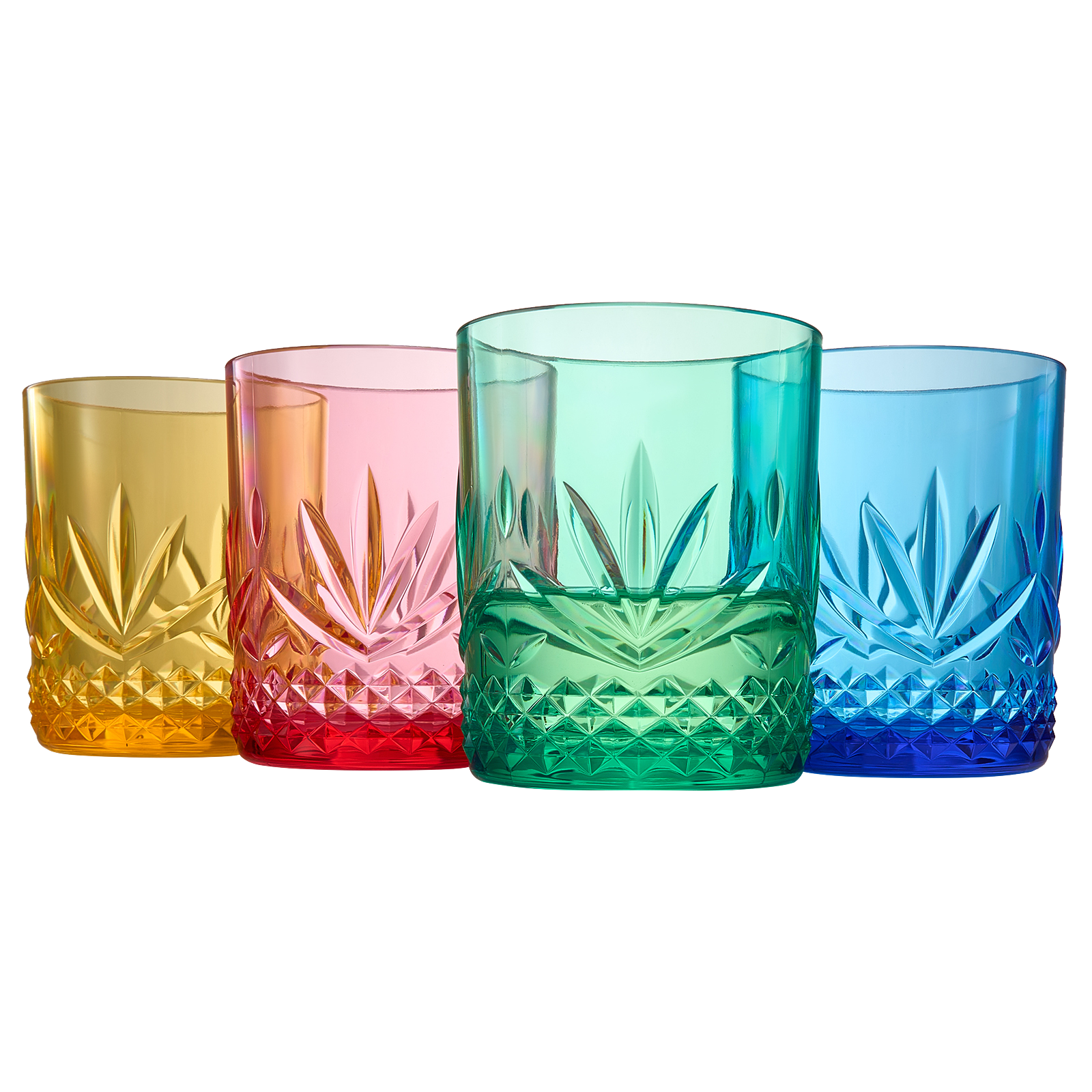 Onix Acrylic Crystal Lowball Glassware, Set of 4