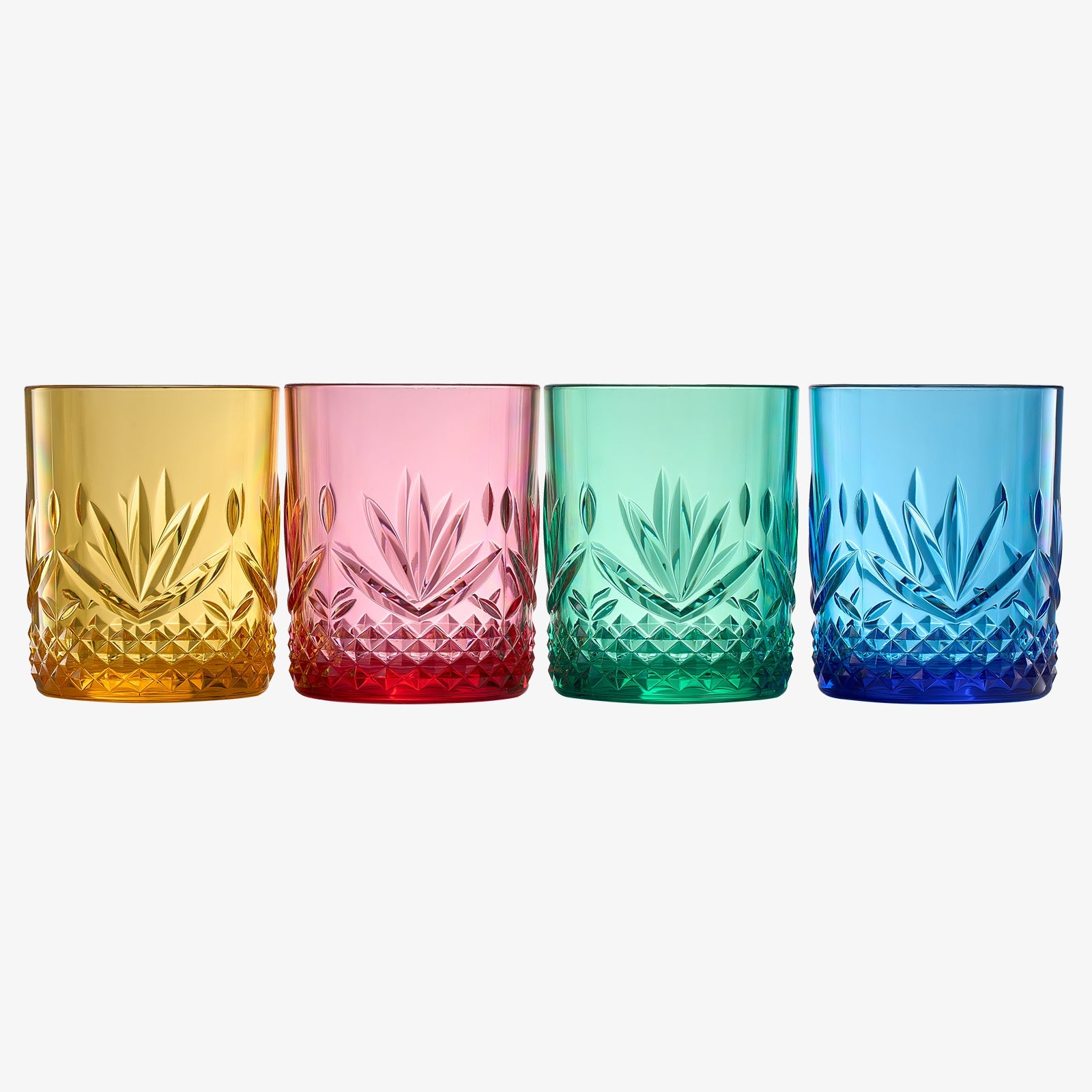 Onix Acrylic Crystal Lowball Glassware, Set of 4