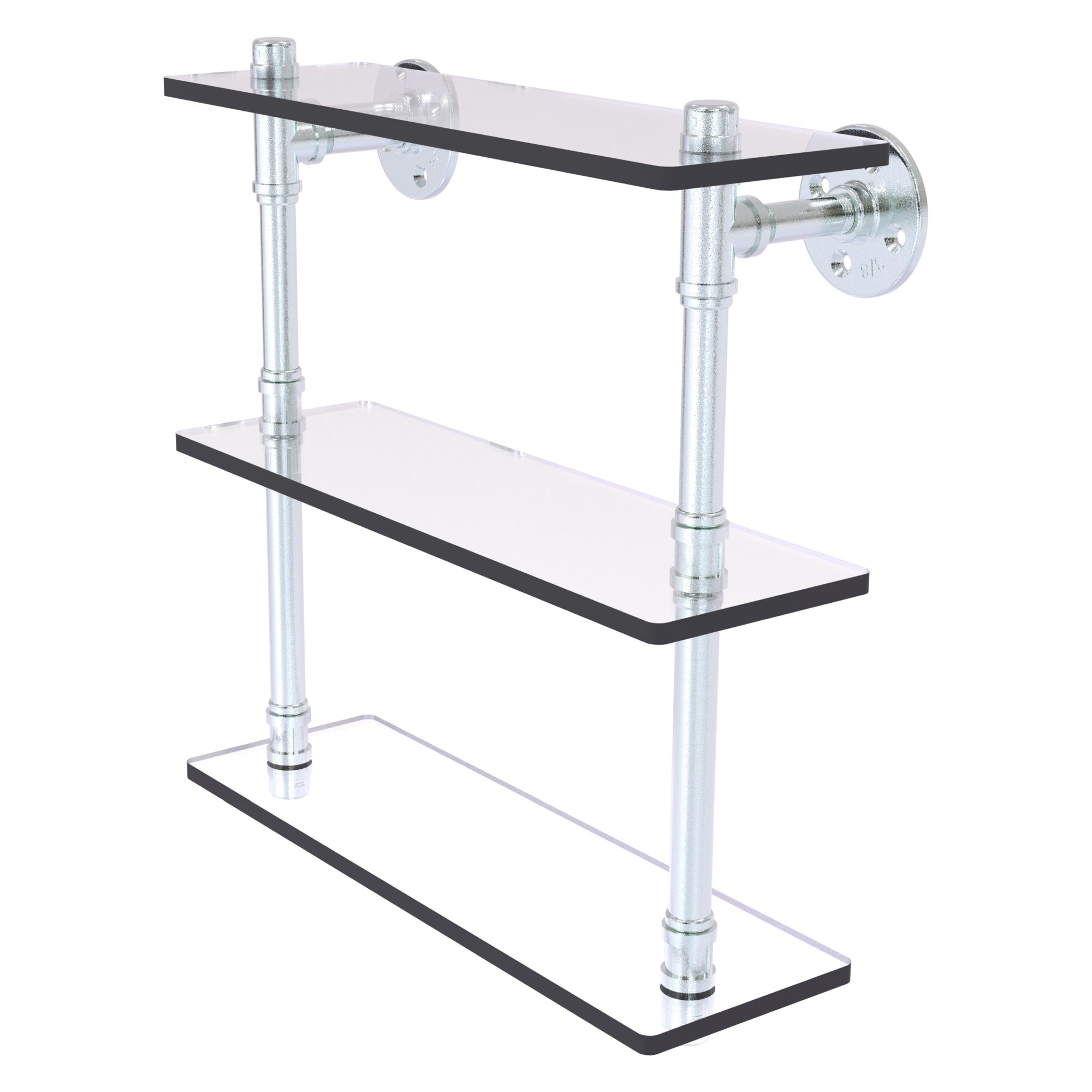 Pipeline Collection 16 Inch Triple Glass Shelf