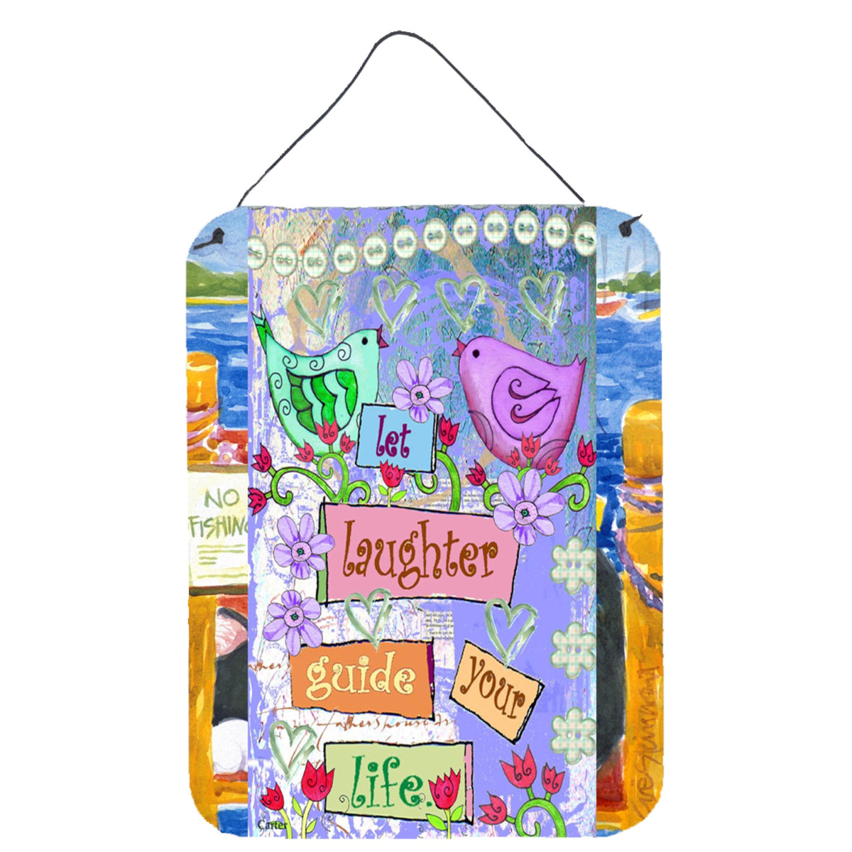 'Caroline'S Treasures Pjc1053Ds1216 Let Laughter Guide Your Life Inspirational Wall Or Door Hanging Prints, 16 X 12'''', Multic