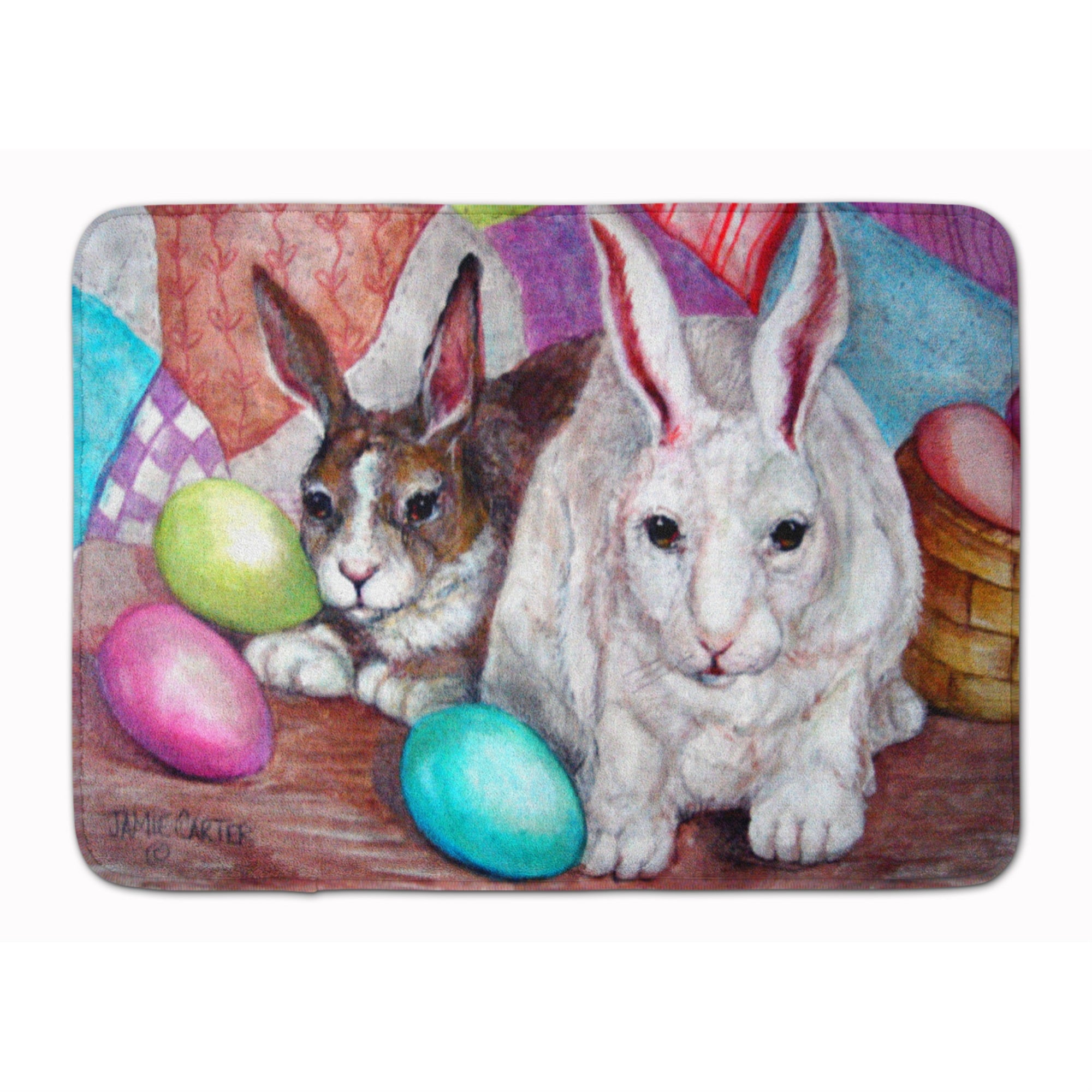 'Caroline'S Treasures Buddies Easter Rabbit Floor Mat, 19'''' X 27'''', Multicolor''