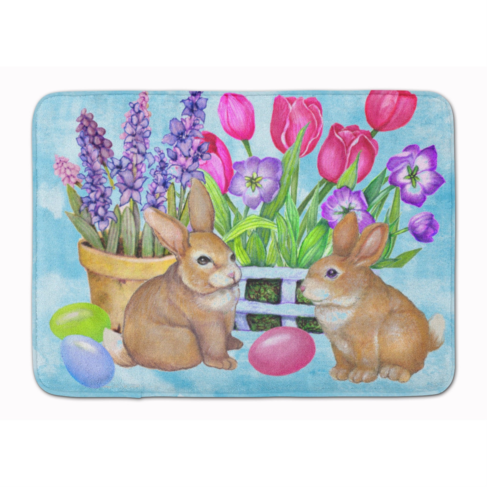 'Caroline'S Treasures New Beginnings Easter Rabbit Floor Mat, 19'''' X 27'''', Multicolor''