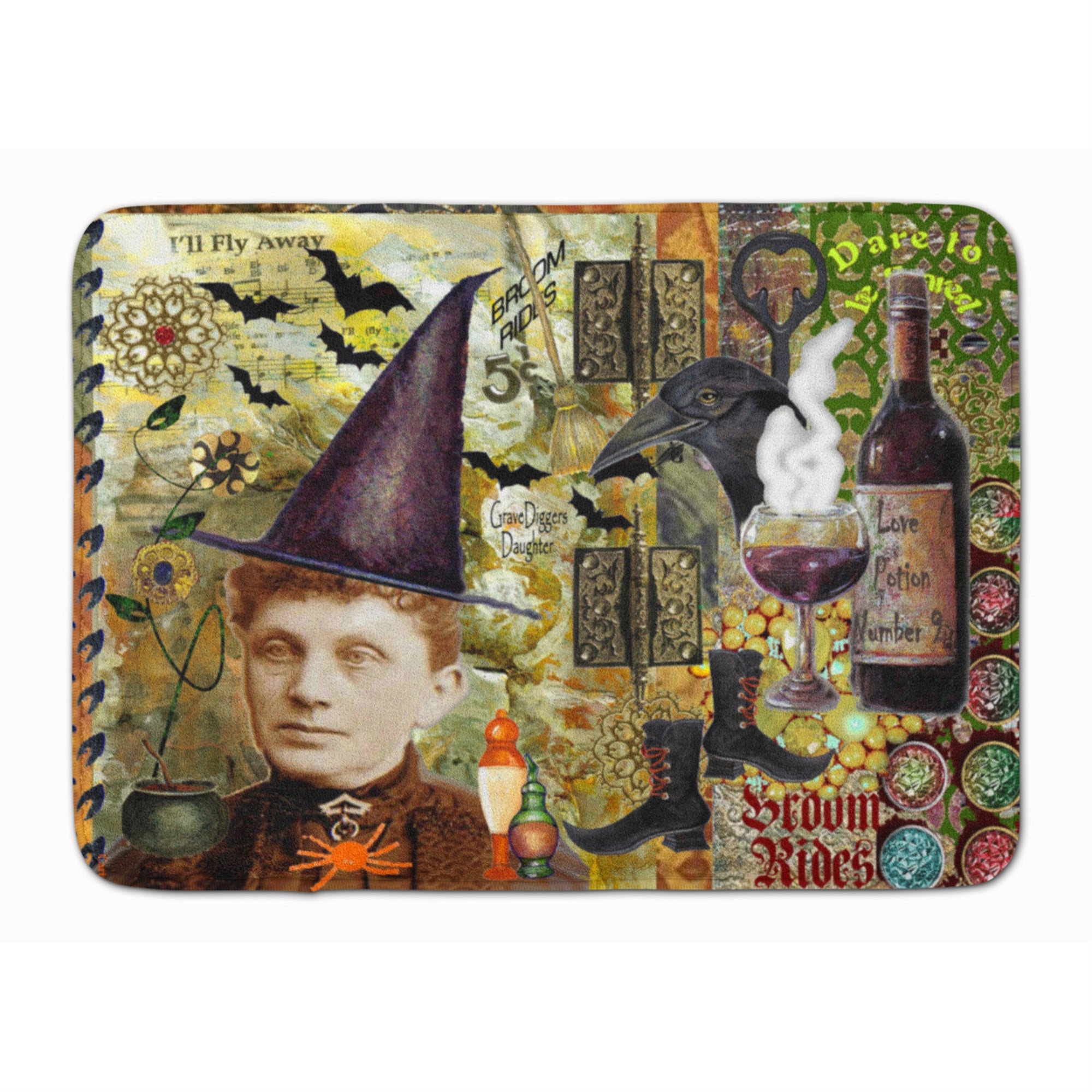 'Caroline'S Treasures Broom Rides And Spells Halloween Floor Mat, 19'''' X 27'''', Multicolor''