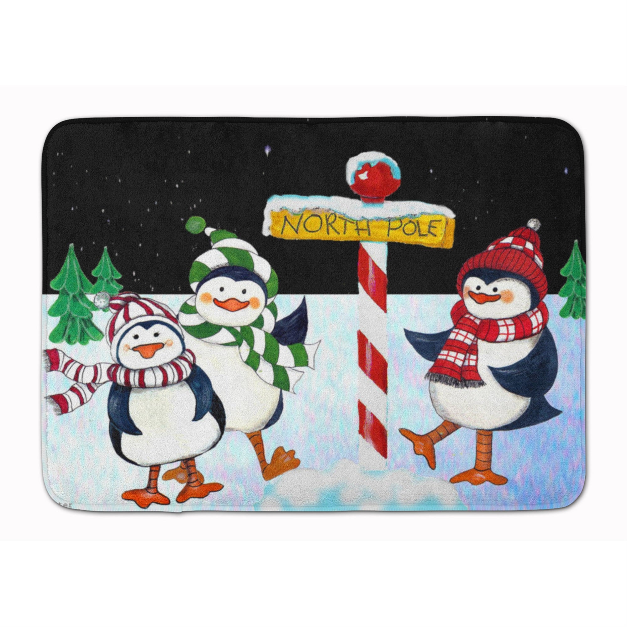 'Caroline'S Treasures North Pole Welcomes You Penguins Floor Mat, 19'''' X 27'''', Multicolor''