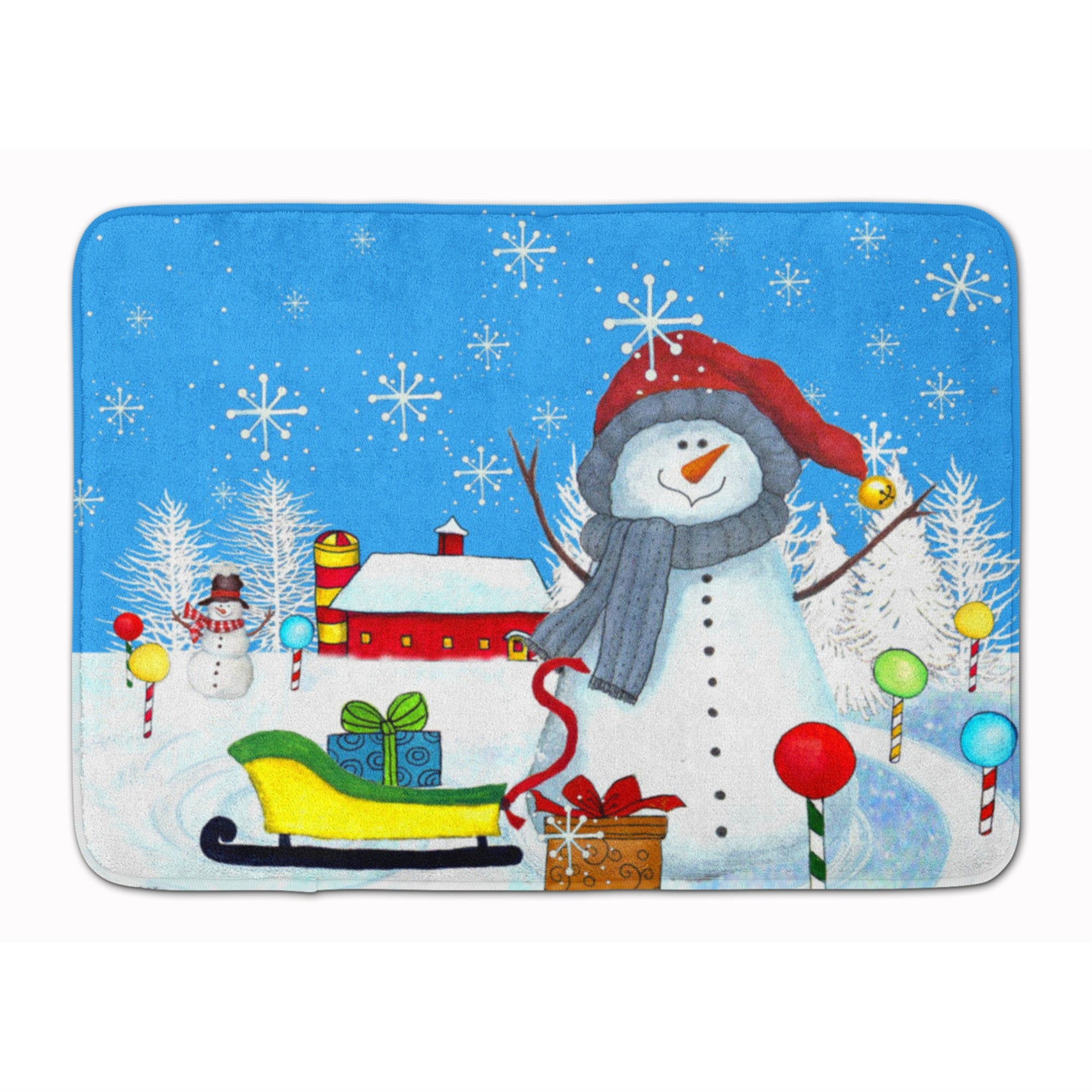 'Caroline'S Treasures Snow Happens In The Meadow Snowman Floor Mat, 19'''' X 27'''', Multicolor''