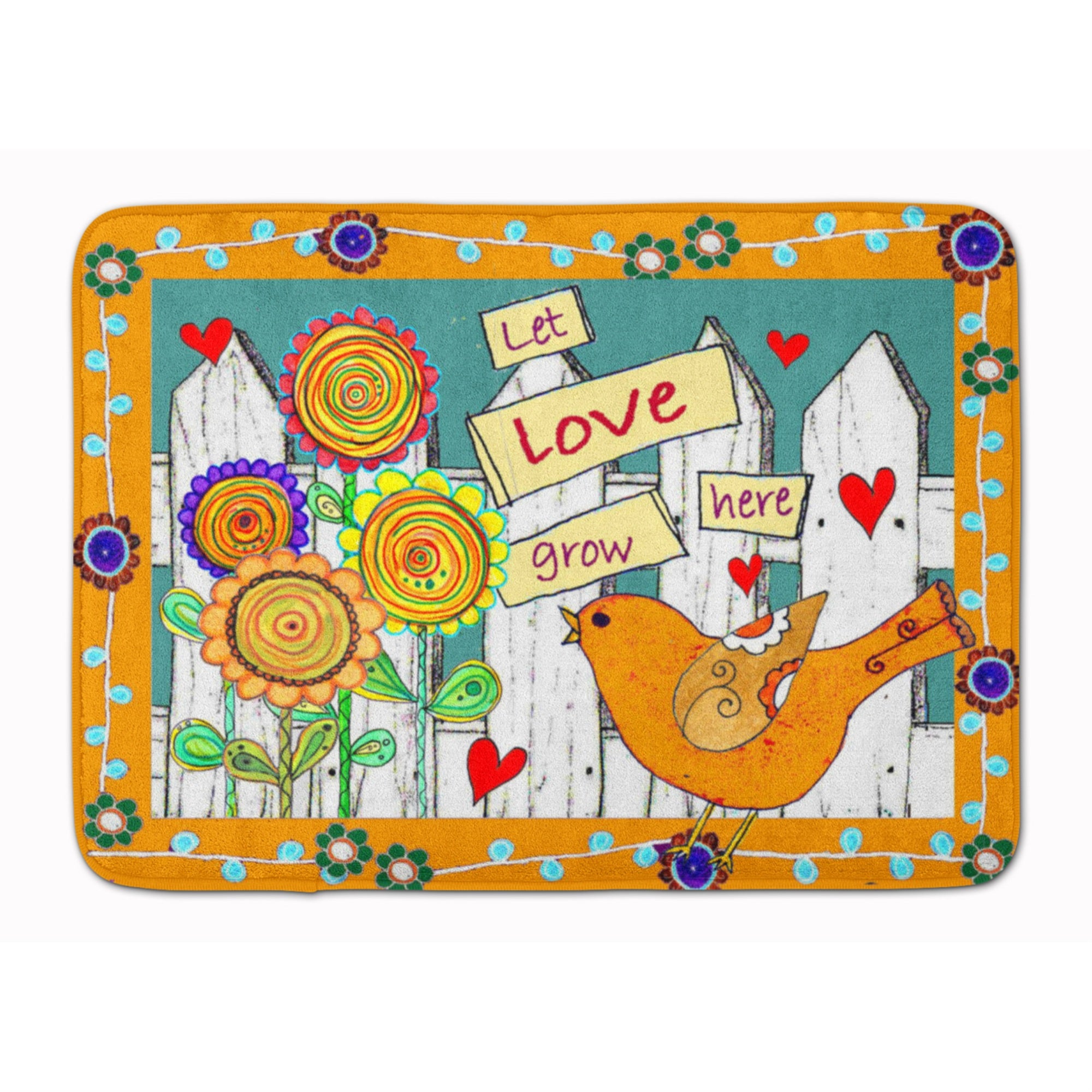 'Caroline'S Treasures Let Love Grow Here Floor Mat, 19'''' X 27'''', Multicolor''