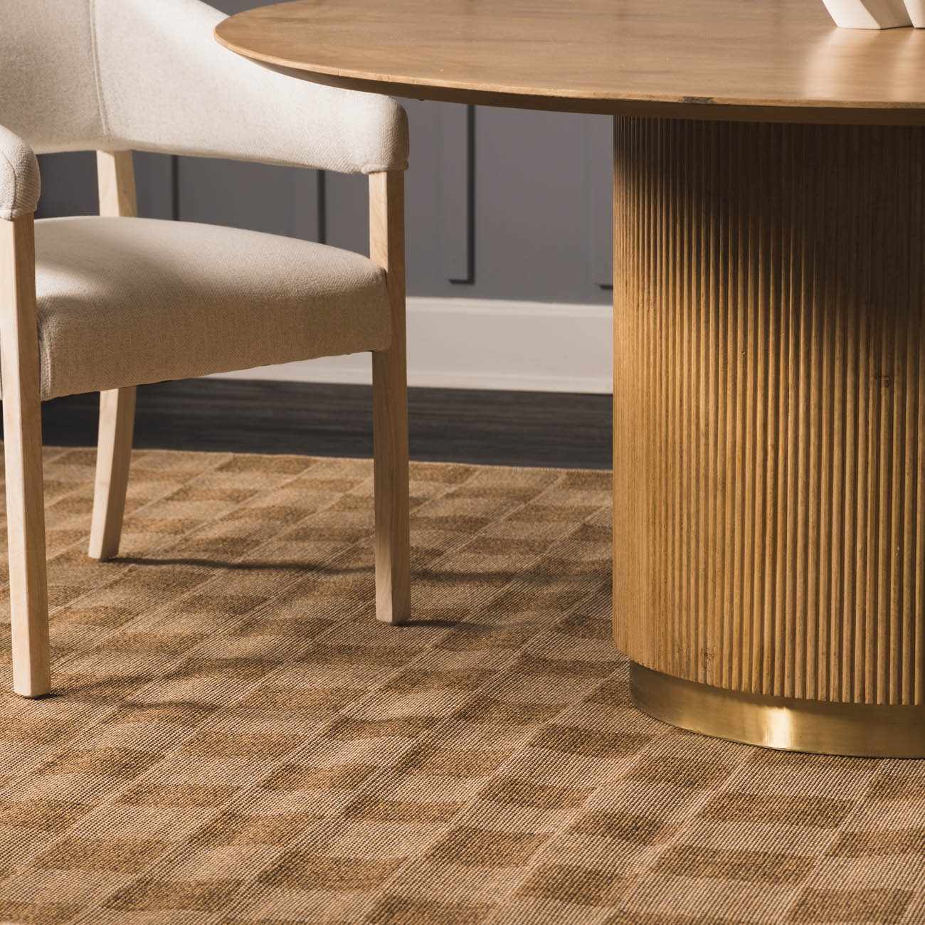 Kuval Checkered Brown Rug