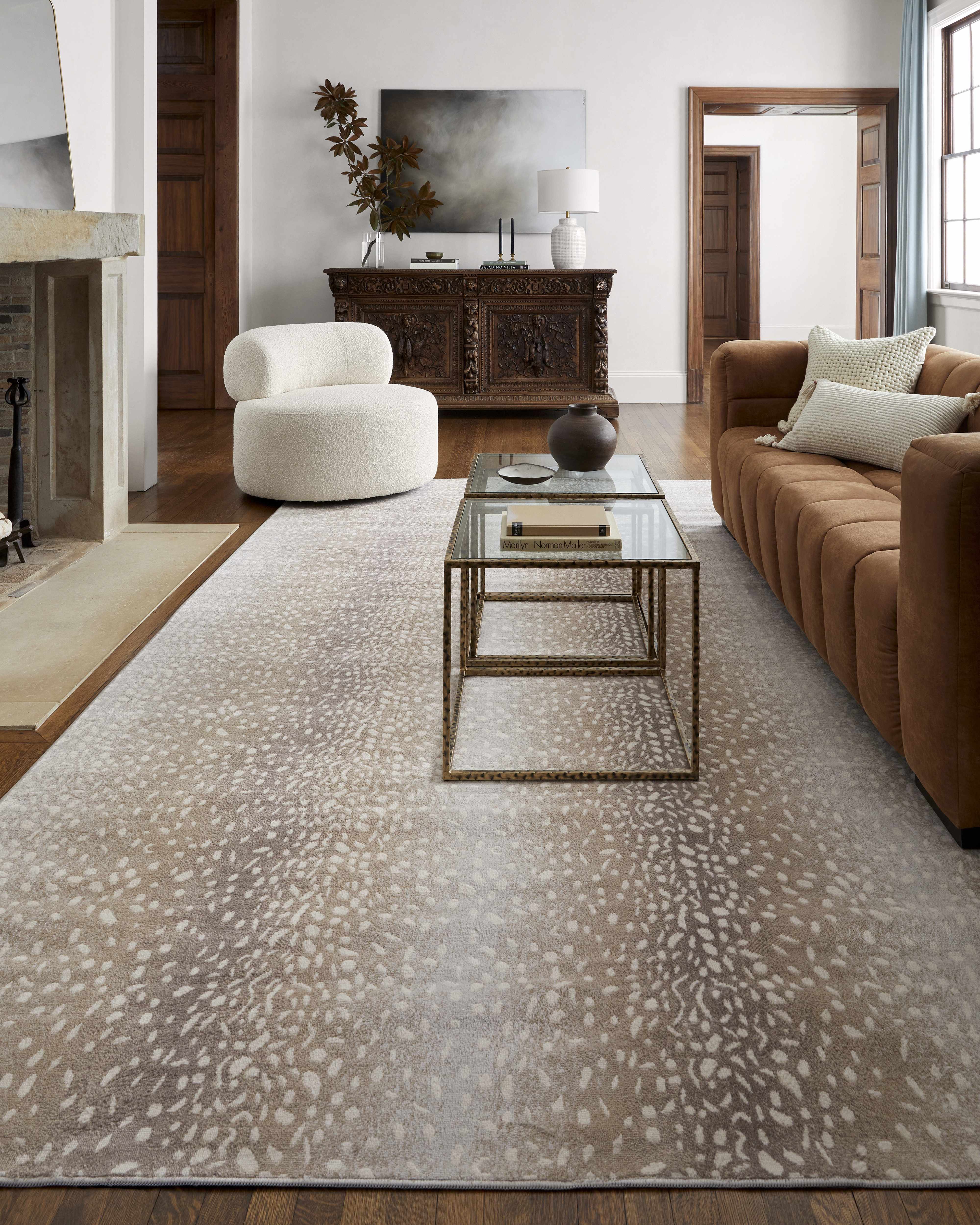 Pointblank Leopard Print Fawn Runner Rug