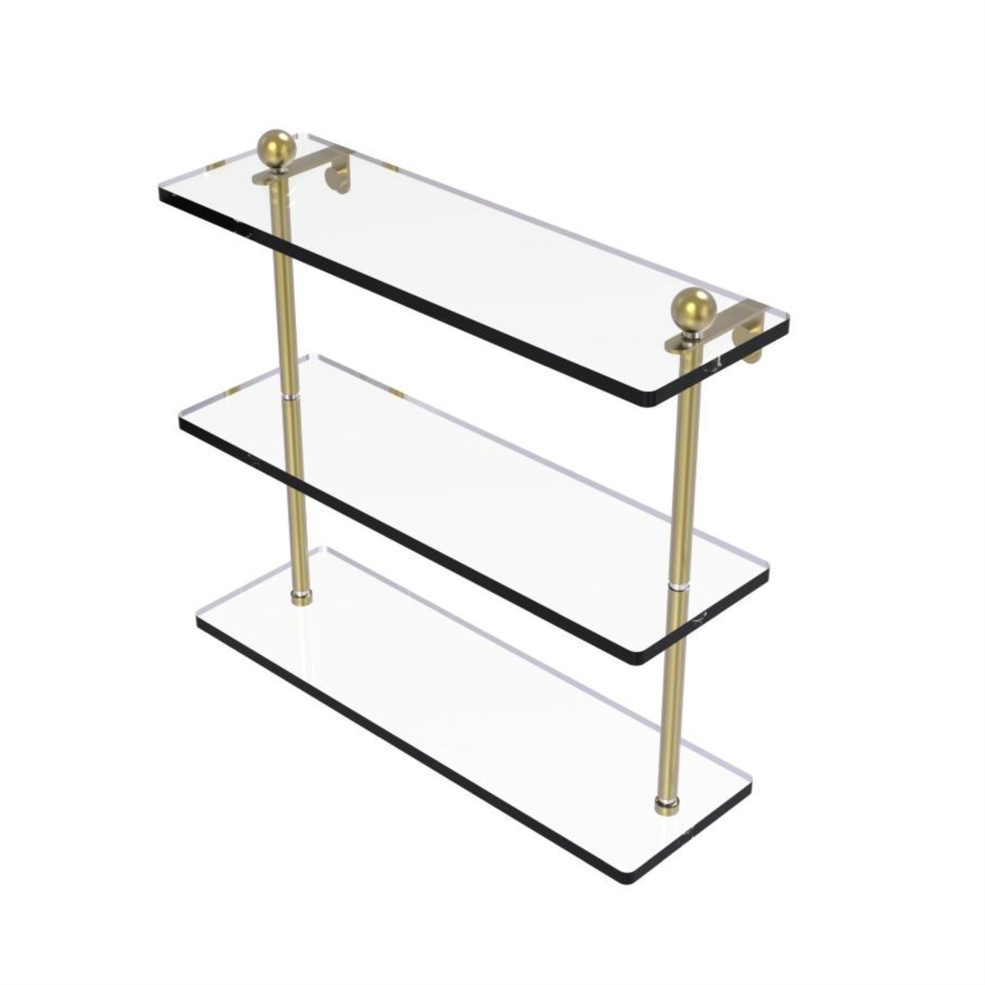 16 Inch Triple Tiered Glass Shelf - Pr-5/16-Sbr