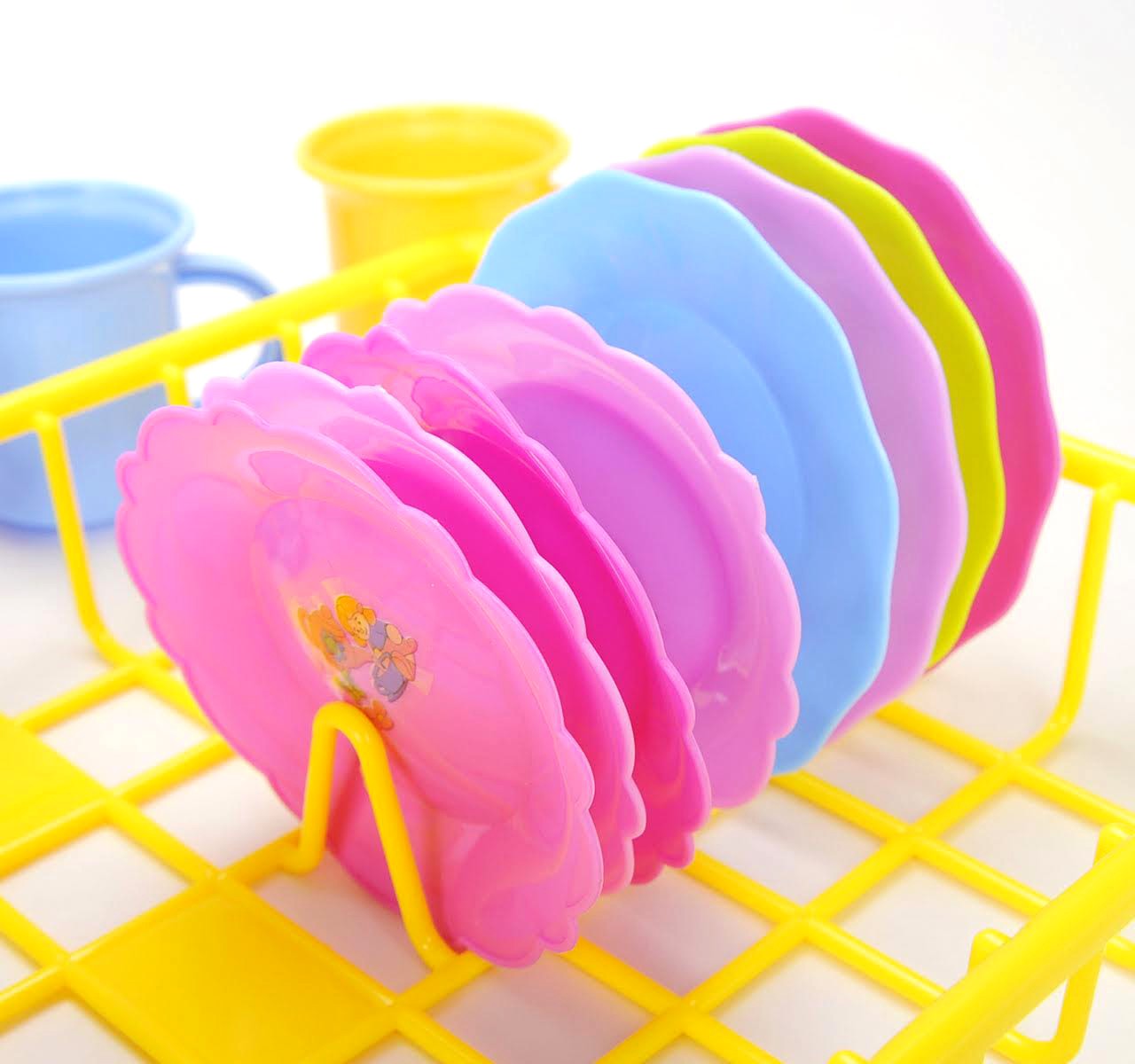 Play Dishes Kitchen Wash And Dry Tea Playset 27Pcs-like New