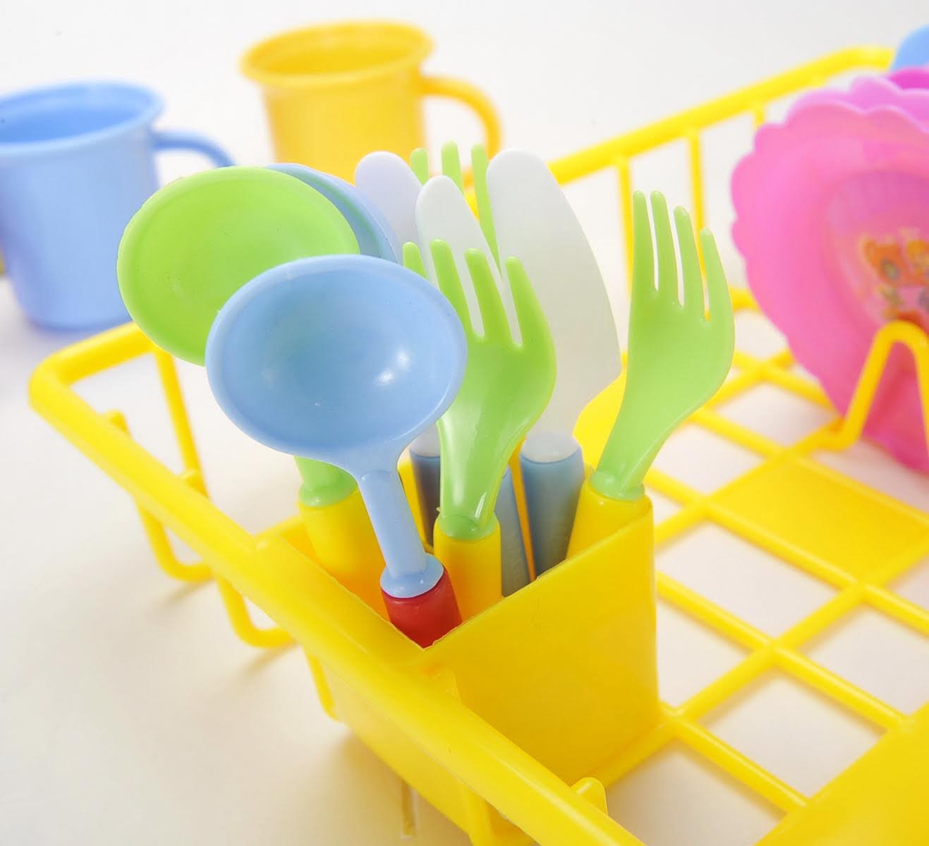 Play Dishes Kitchen Wash And Dry Tea Playset 27Pcs-like New