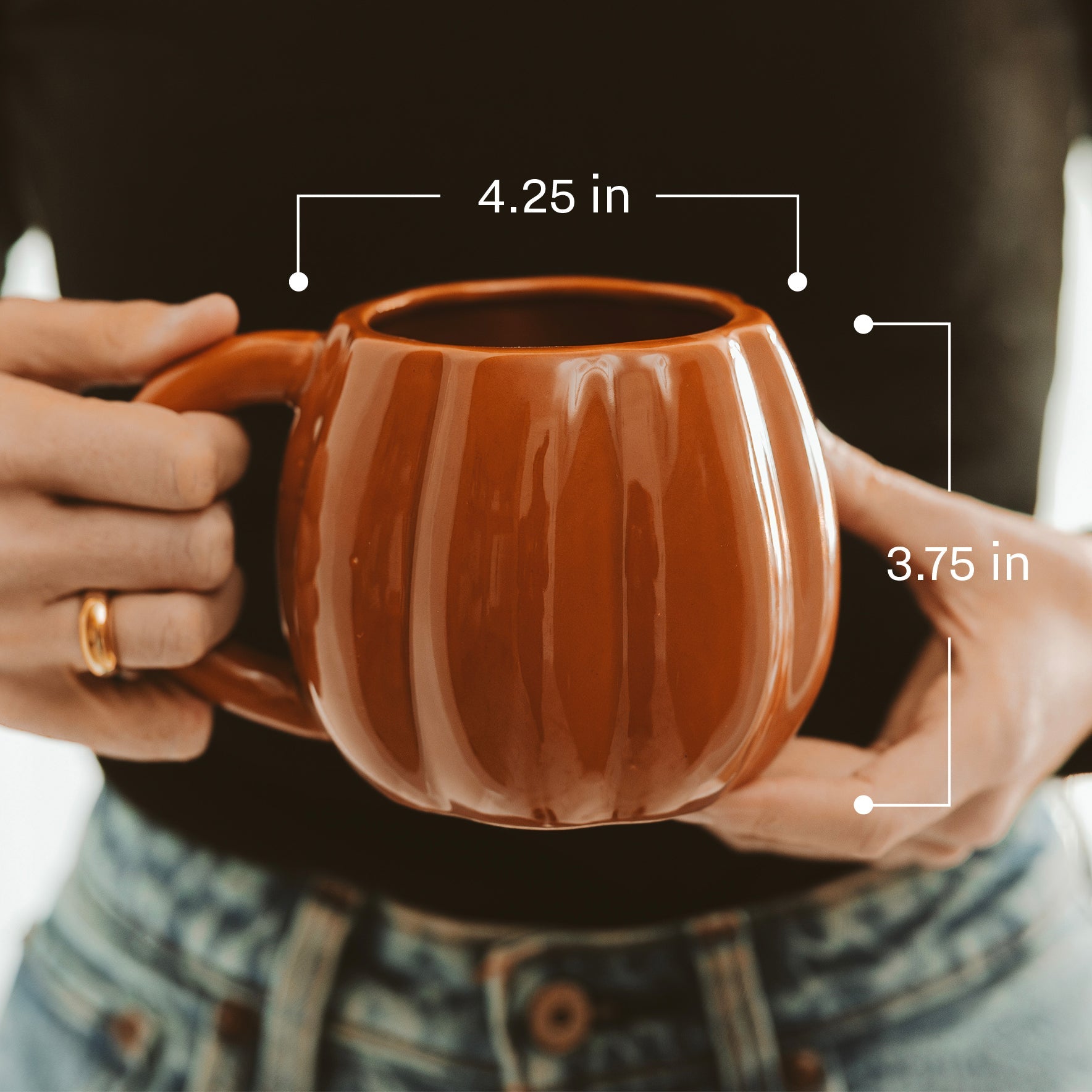 Black Pumpkin 19oz. Figural Coffee Mug