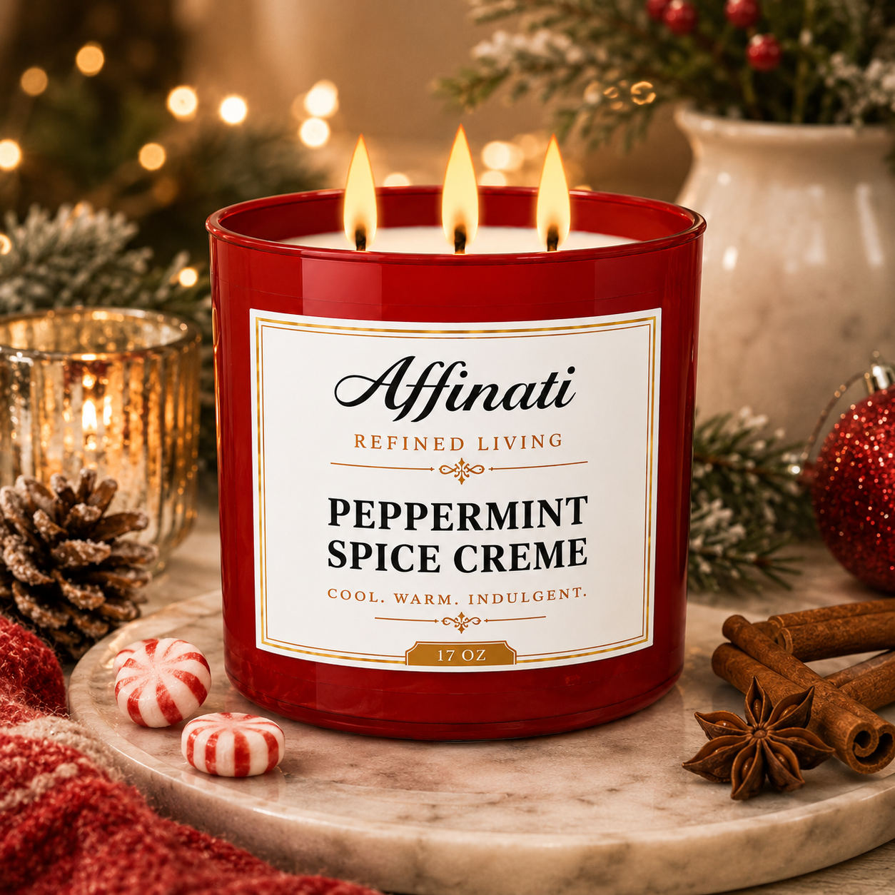 Peppermint Spice Creme 3-Wick Candle