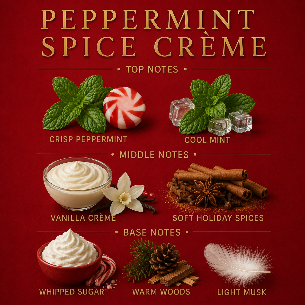 Peppermint Spice Creme 3-Wick Candle