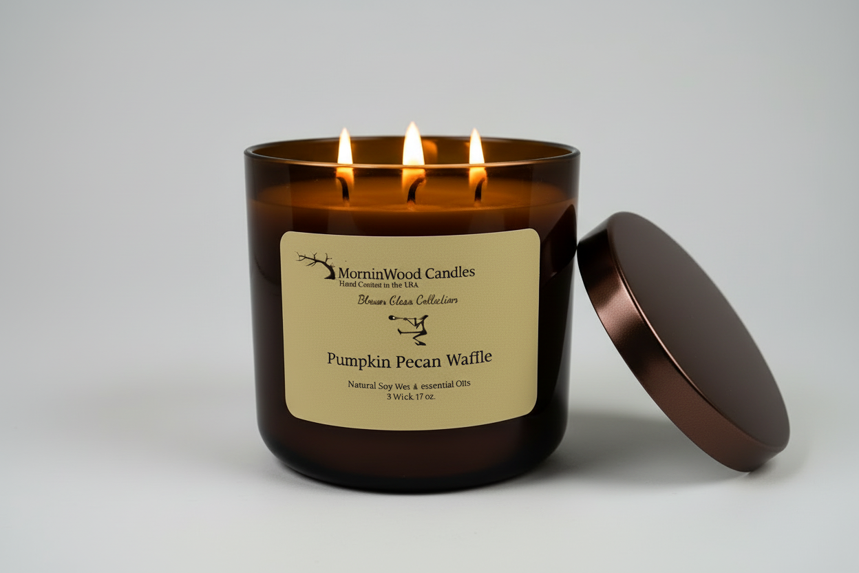 Pumpkin Pecan Waffle-Soy 3-Wick Blown Glass Collection