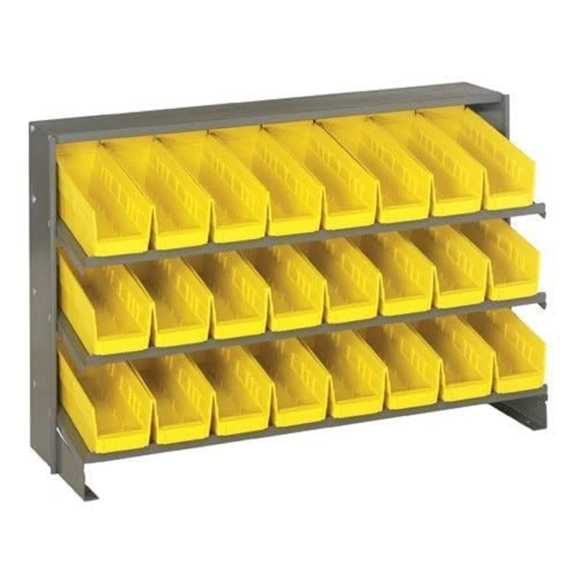 Pick Rack, Slopped, Bench Style, 12-1/2L X 36W X 23H, 250 Lbs. Capacity, (3) Shelves Configuration, Includes: (24) Qsb101 Yellow