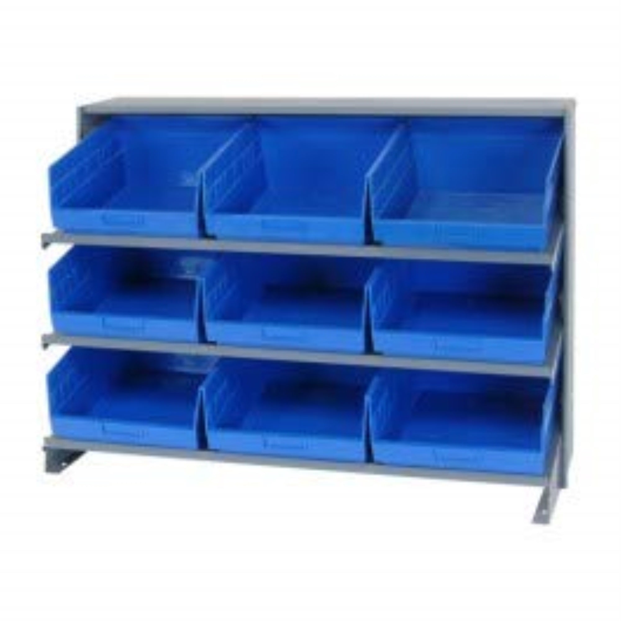 Pick Rack, Slopped, Bench Style, 12-1/2L X 36W X 26-1/2H, 250 Lbs. Capacity, (3) Shelves Configuration, Includes:: (9) Qsb209 Bl