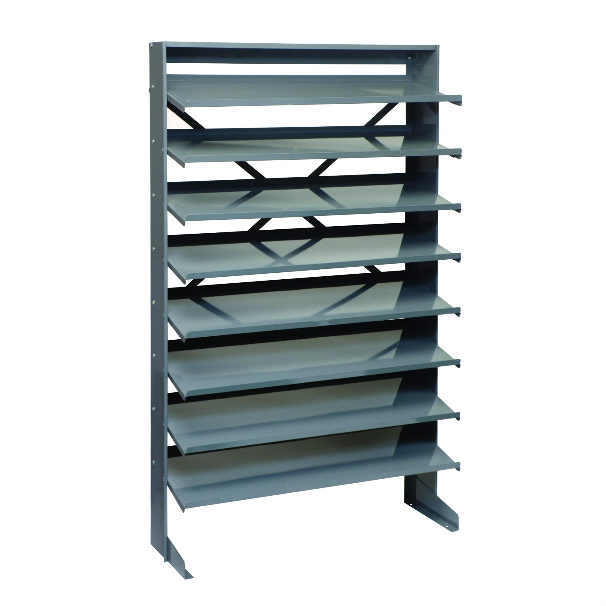 Pick Rack, Slopped, Single Sided, 12D X 36W X 60H, 400 Lbs. Capacity, Includes: (8) Shelves, Steel (Bins Not Included)