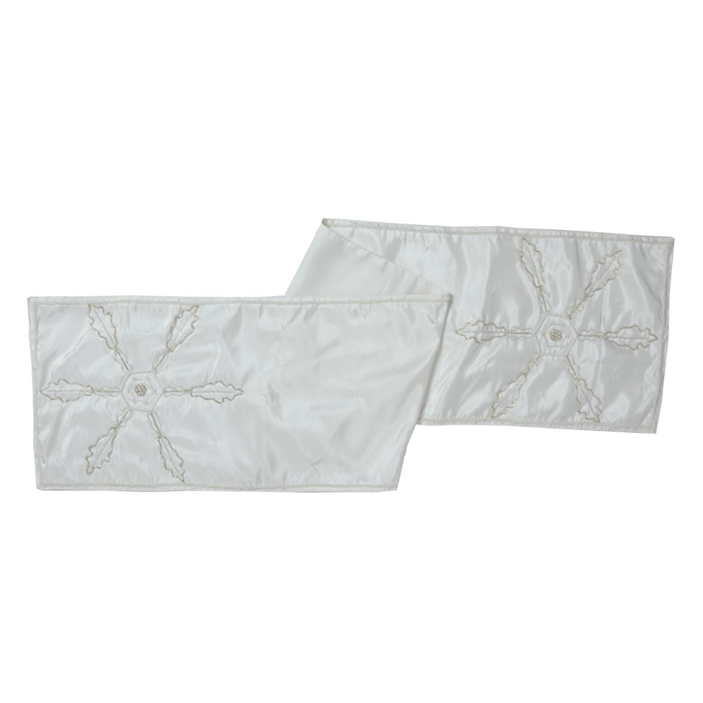 Vickerman 14'' X 90'' Beaded Snowflakes Table Runner - Qtx17053