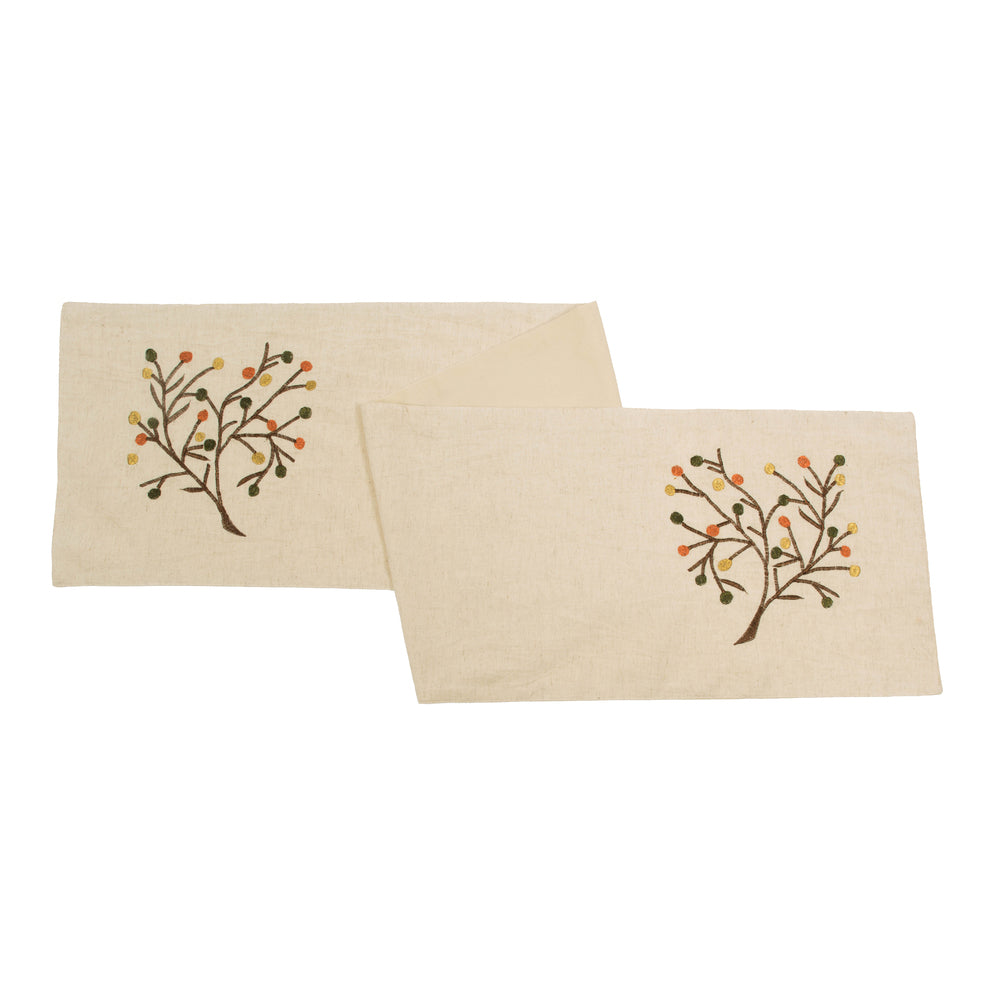 Vickerman 12'' X 60'' Harvest Branch Table Runner - Qtx17702