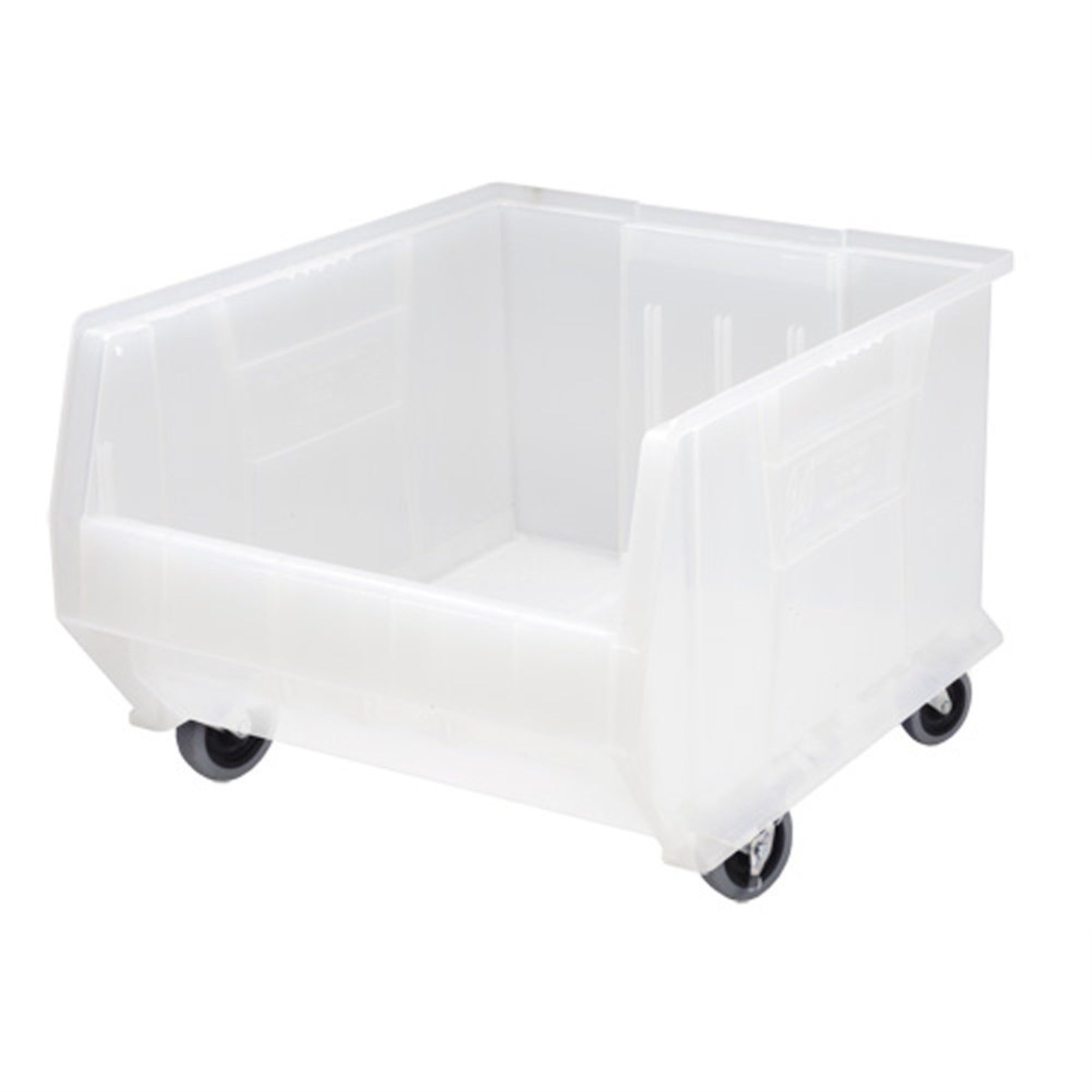 Hulk 24 Container, Mobile, 23-7/8L X 18-1/4W X 15H, Stackable, Polypropylene, Clear, Made In Usa