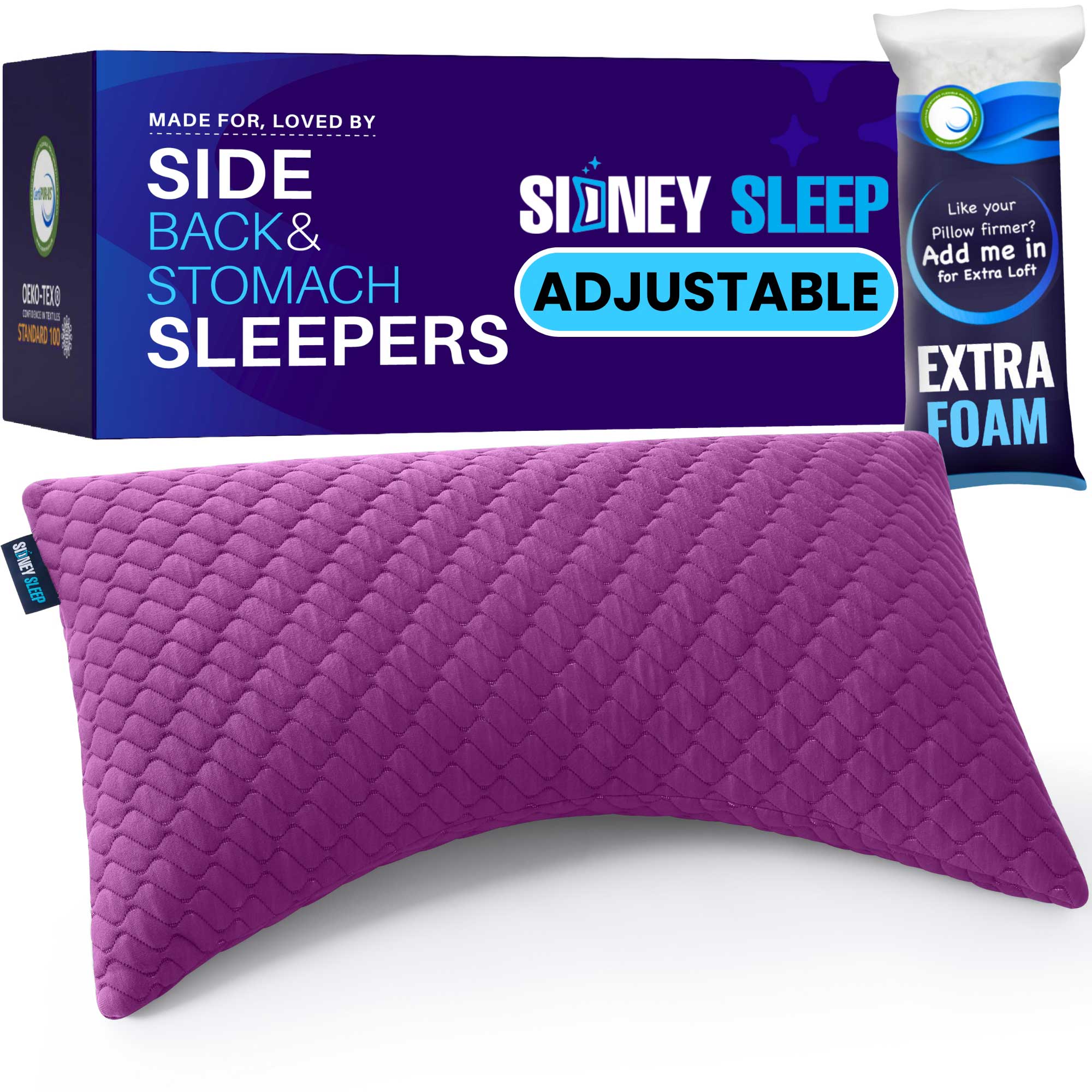 Bamboo Curve Pillow + Extra Foam