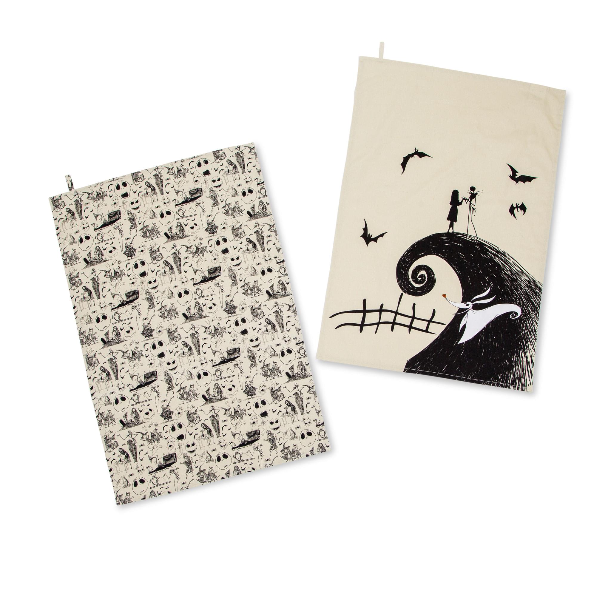 Disney The Nightmare Before Christmas Black And White Kitchen Hand Towel Set
