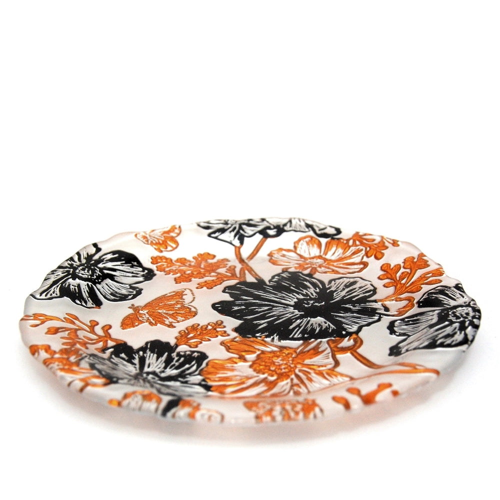 Red Pomegranate 14031 Papillion Side Plate  Cream, Gold & Black