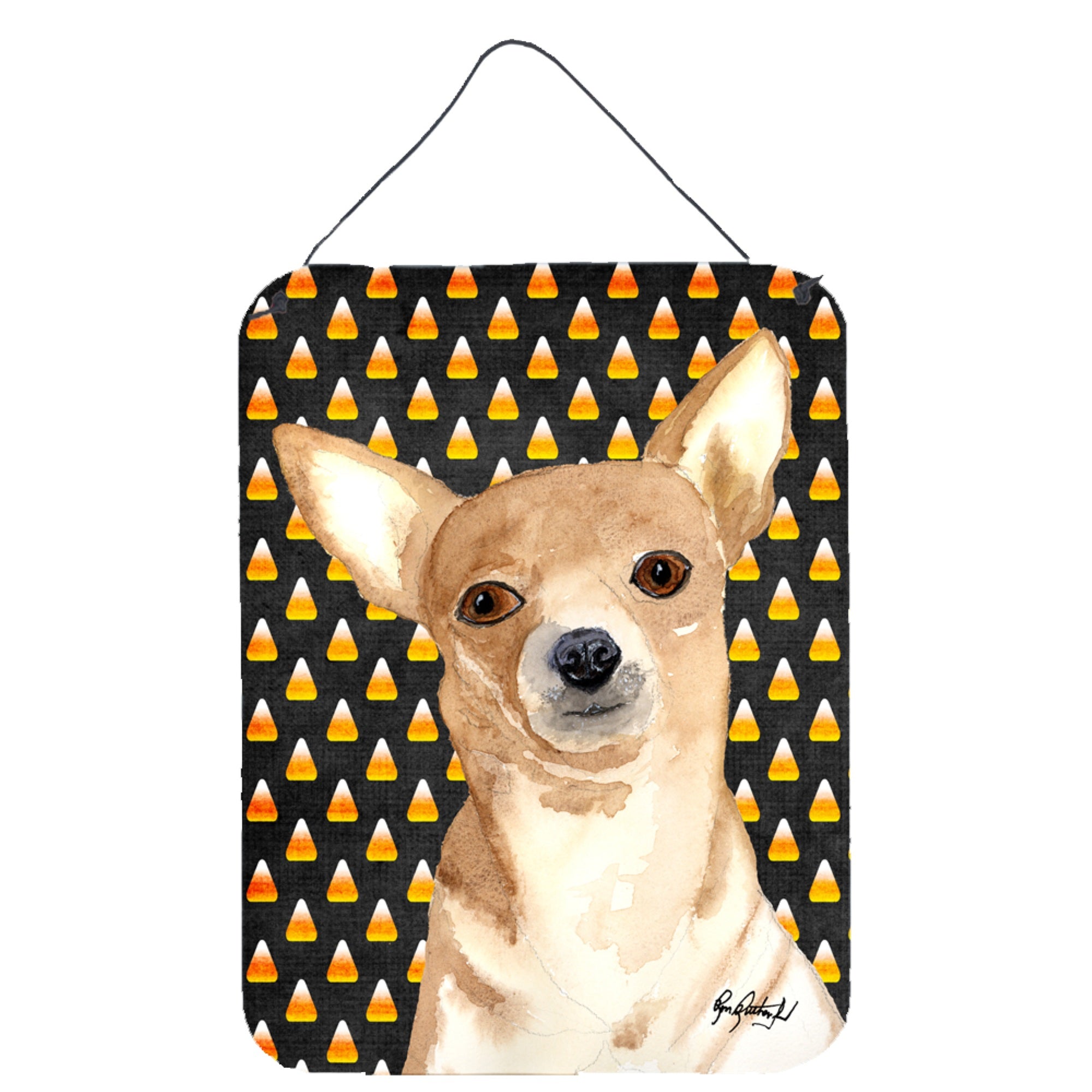 'Caroline'S Treasures Candy Corn Chihuahua Halloween Aluminium Metal Wall Or Door Hanging Prints, 16'''' X 12''''''