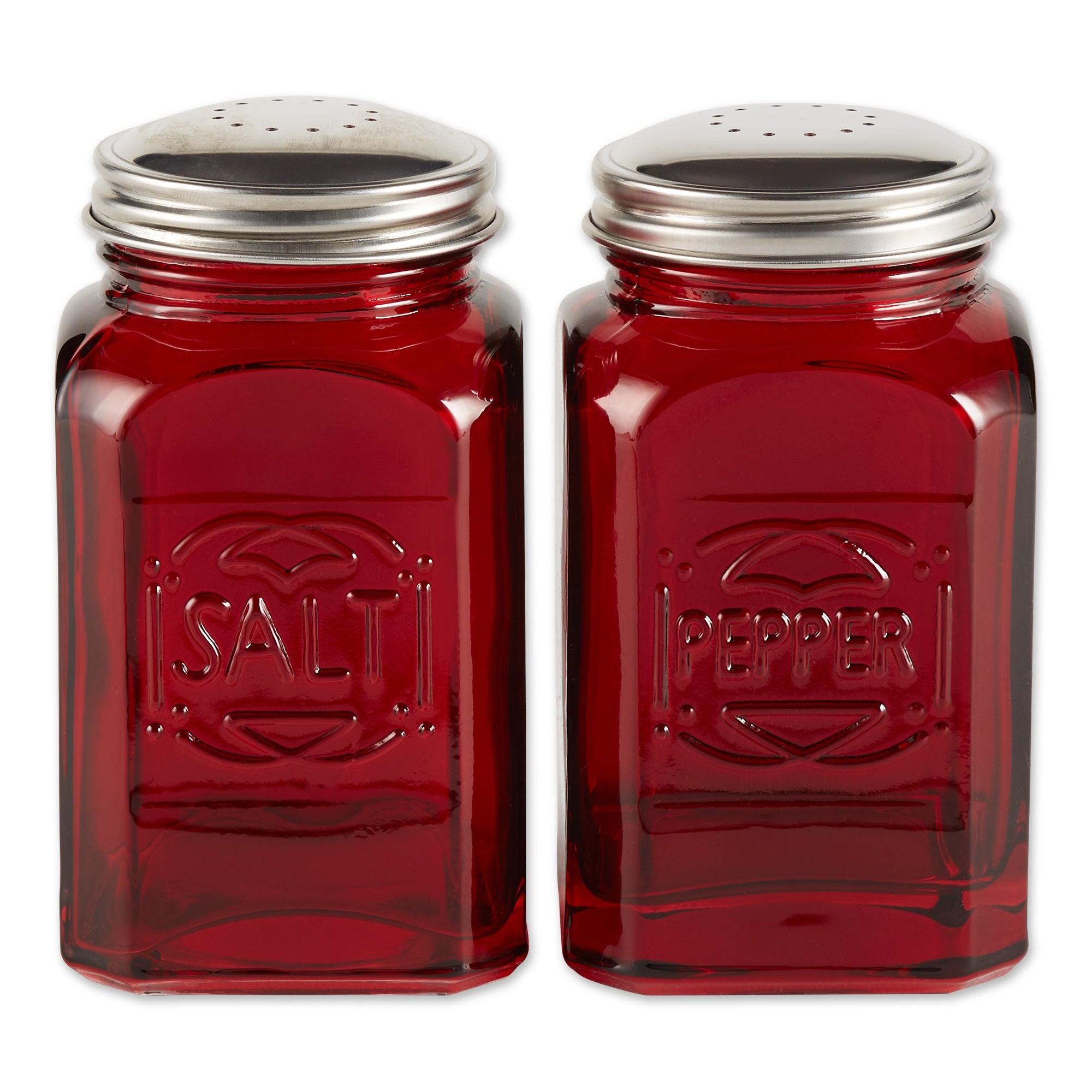 Rsvp Retro Glass S&P Set - Red