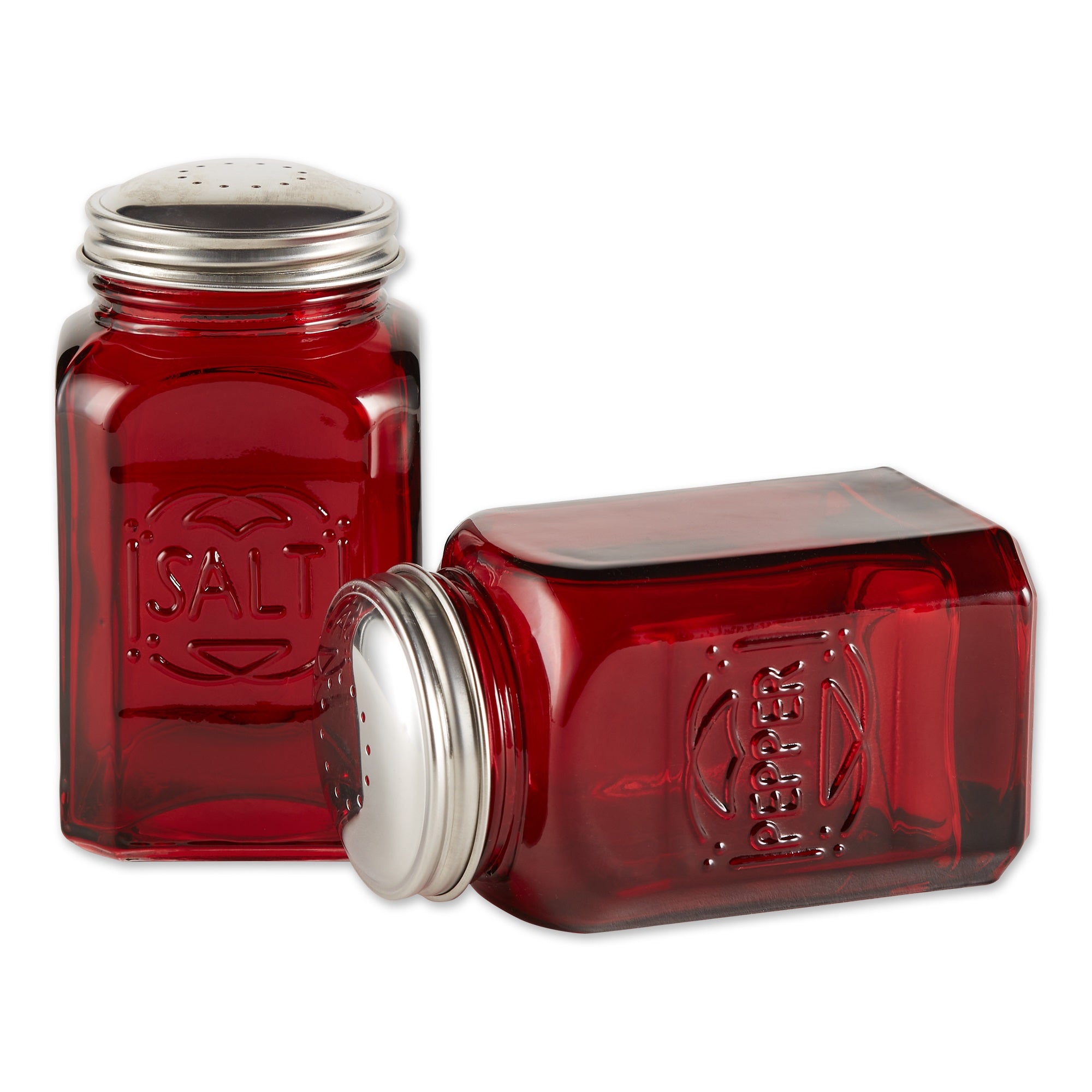 RSVP Retro Glass S&P Set - Red