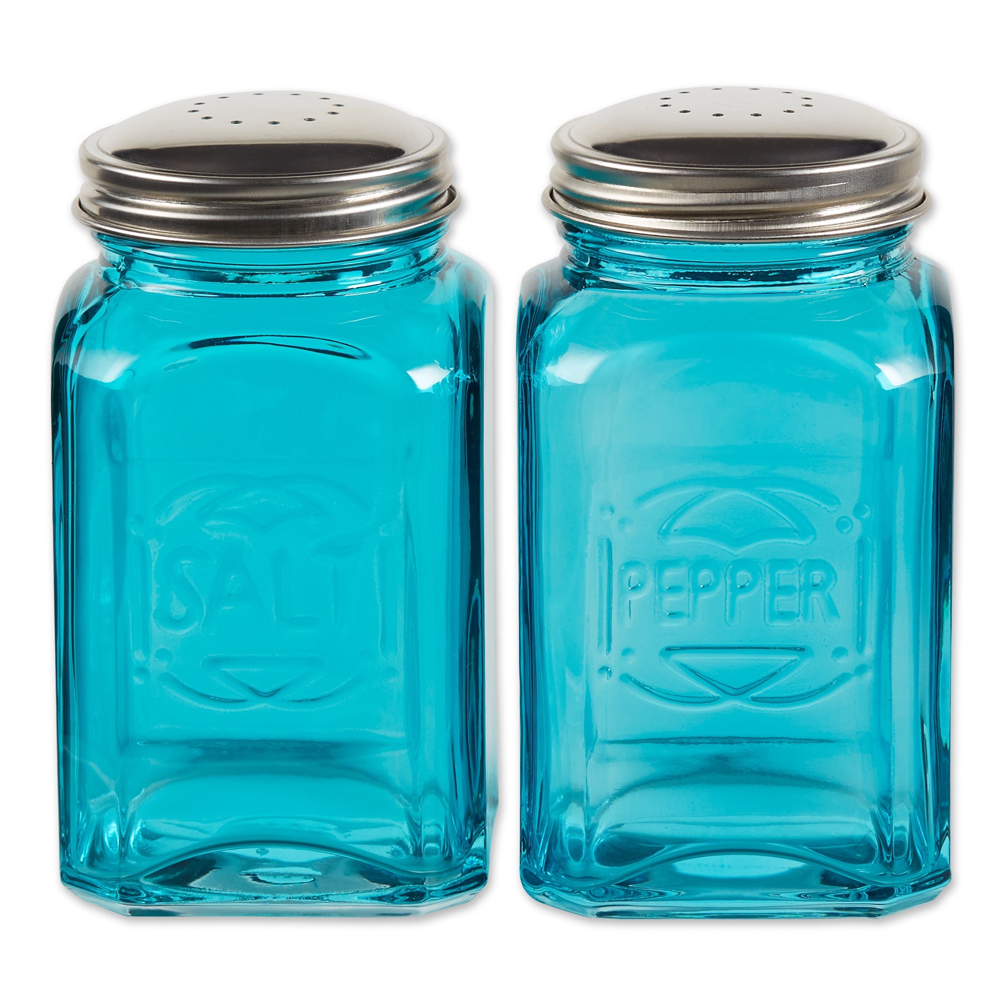 Rsvp Retro Glass S&P Set - Turquoise