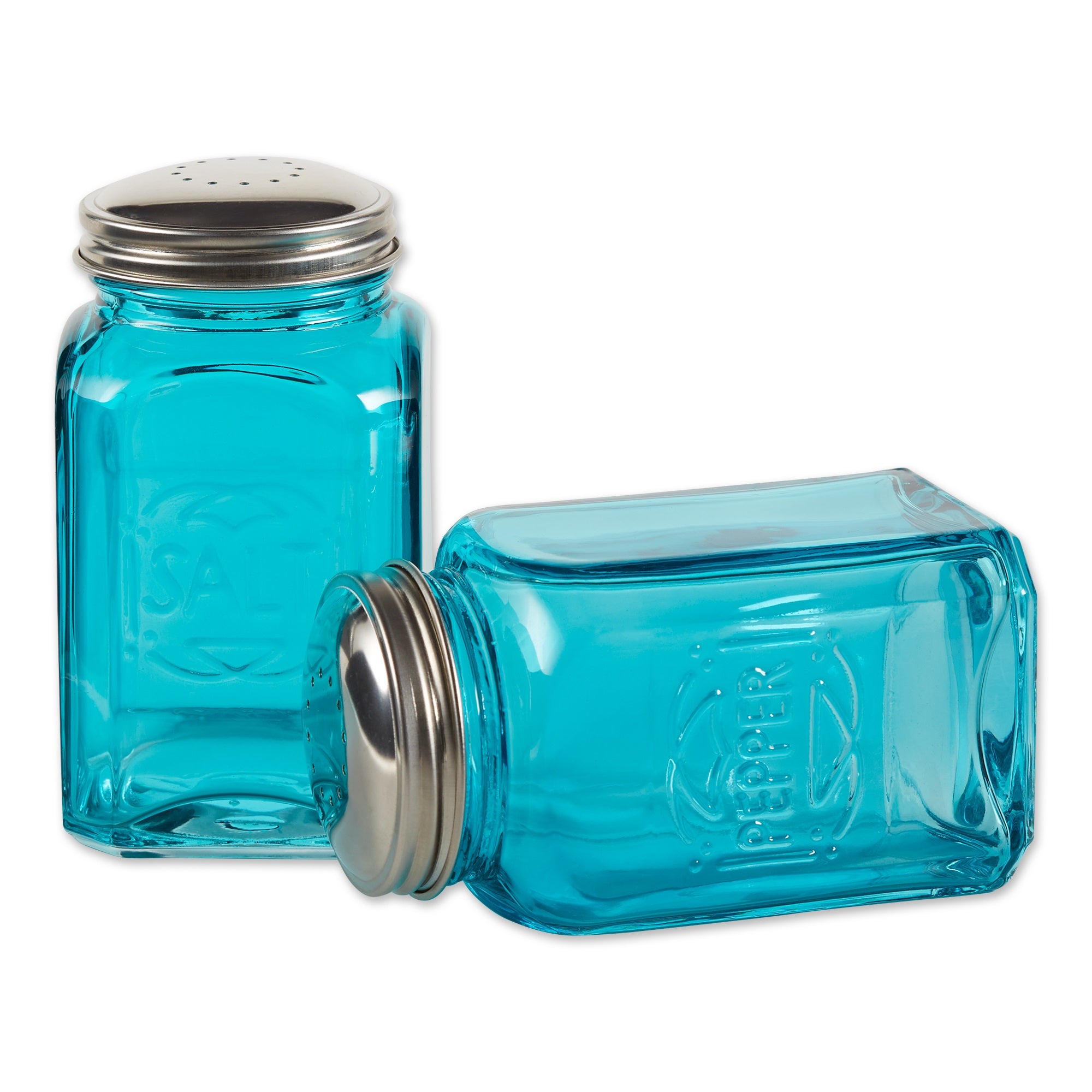 RSVP Retro Glass S&P Set - Turquoise