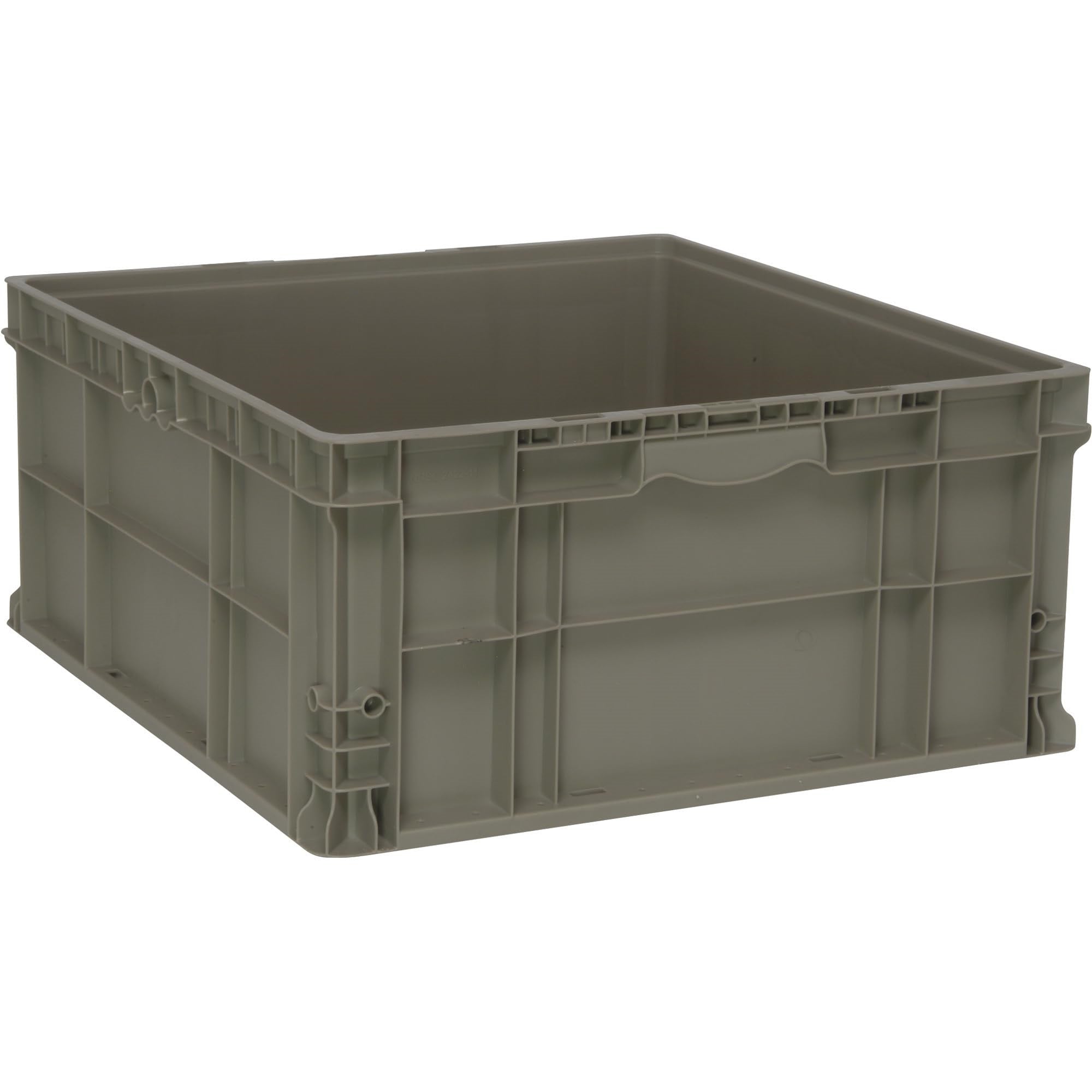Stacker Straight Wall Container, 24L X 22-1/2W X 11H, Up To 175 Lbs. Stack Capacity, Injection Molded High Density Polyethylene,
