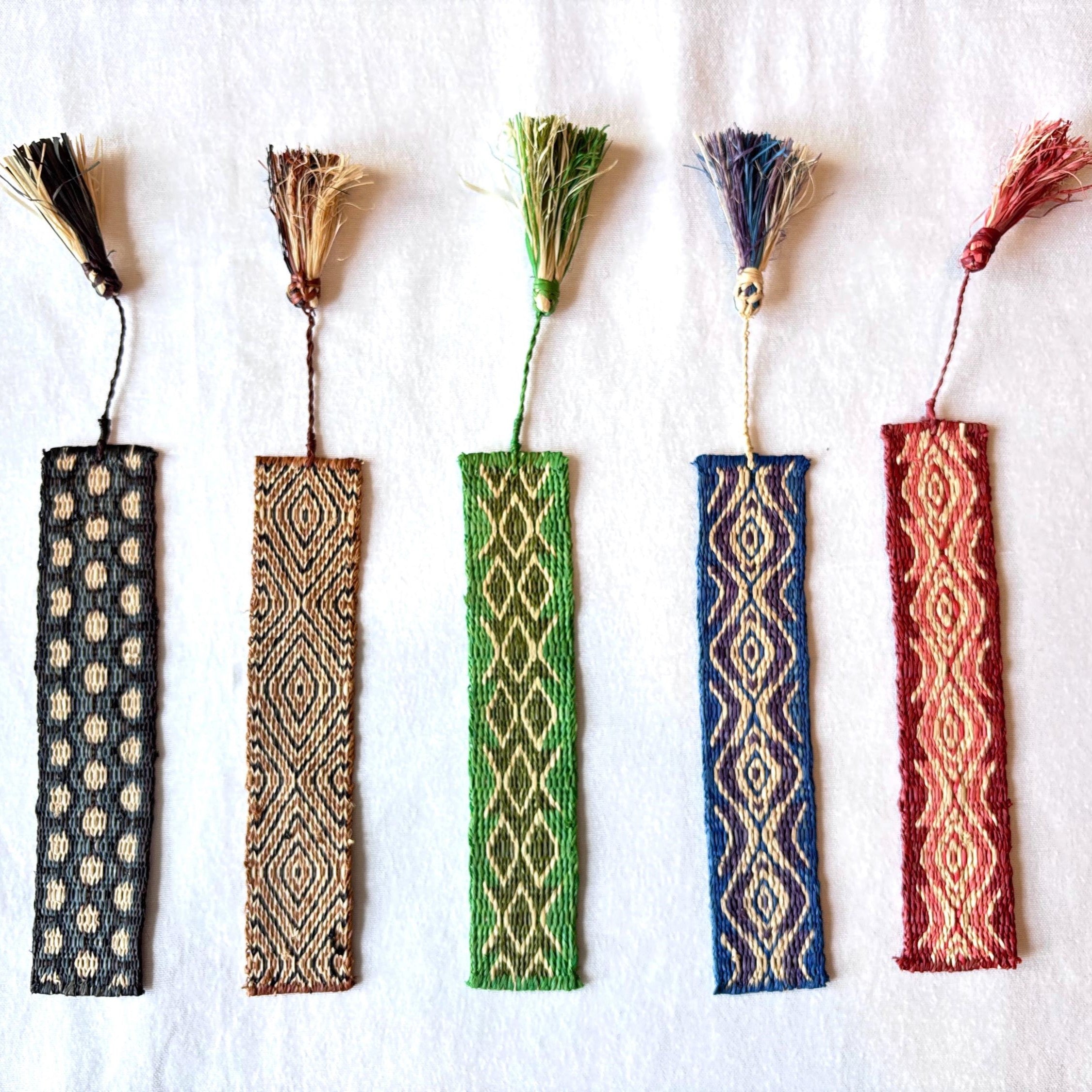 Cardwoven Raffia Bookmark - Egyptian Red