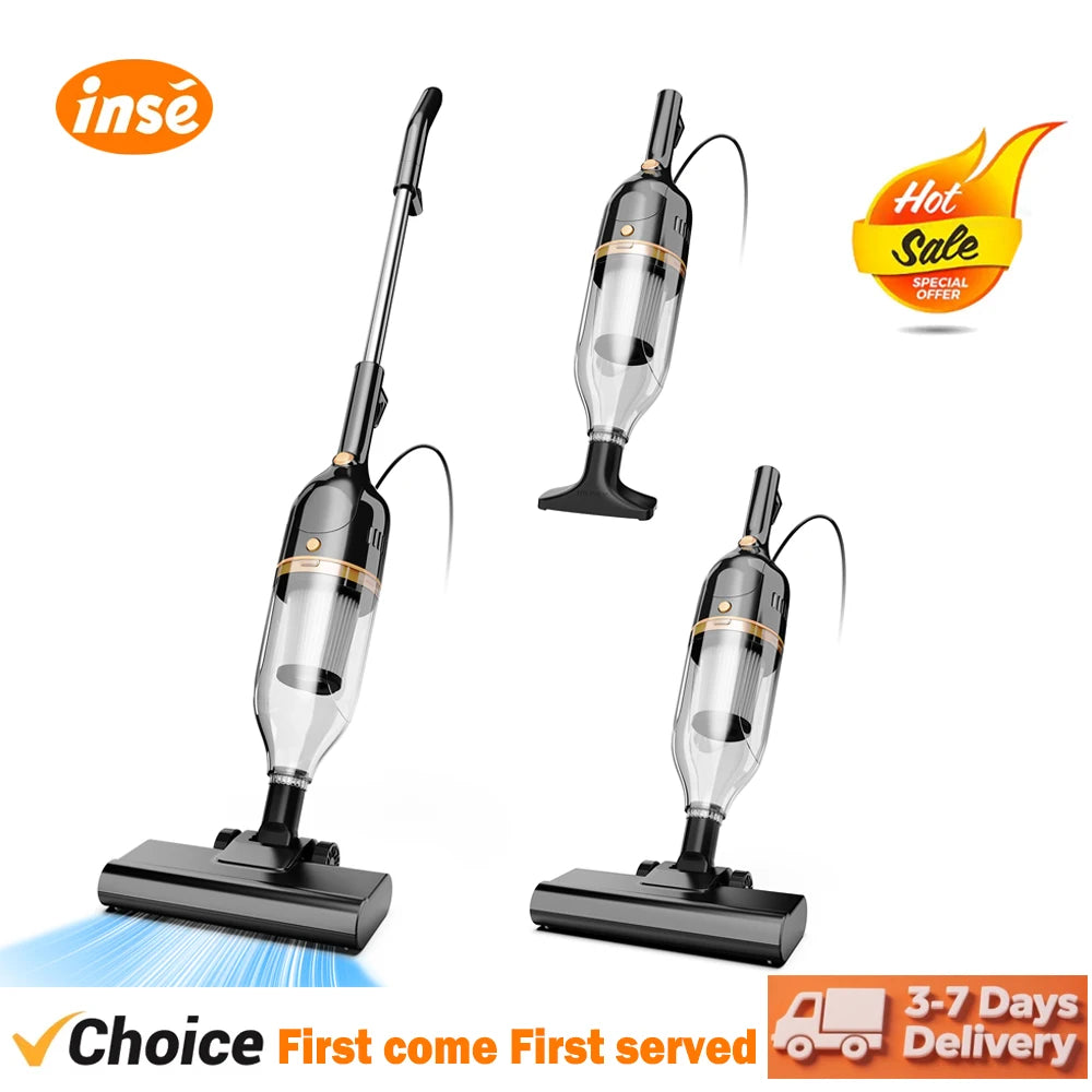 INSE R7 Corded Vacuum Cleaner, 20Kpa 600WPowerful Suction Handheld Stick Vacuum With 16Ft Cord, 2 in 1 Lightweight Vacuum Cleaner for Hard Floor Pet Hair