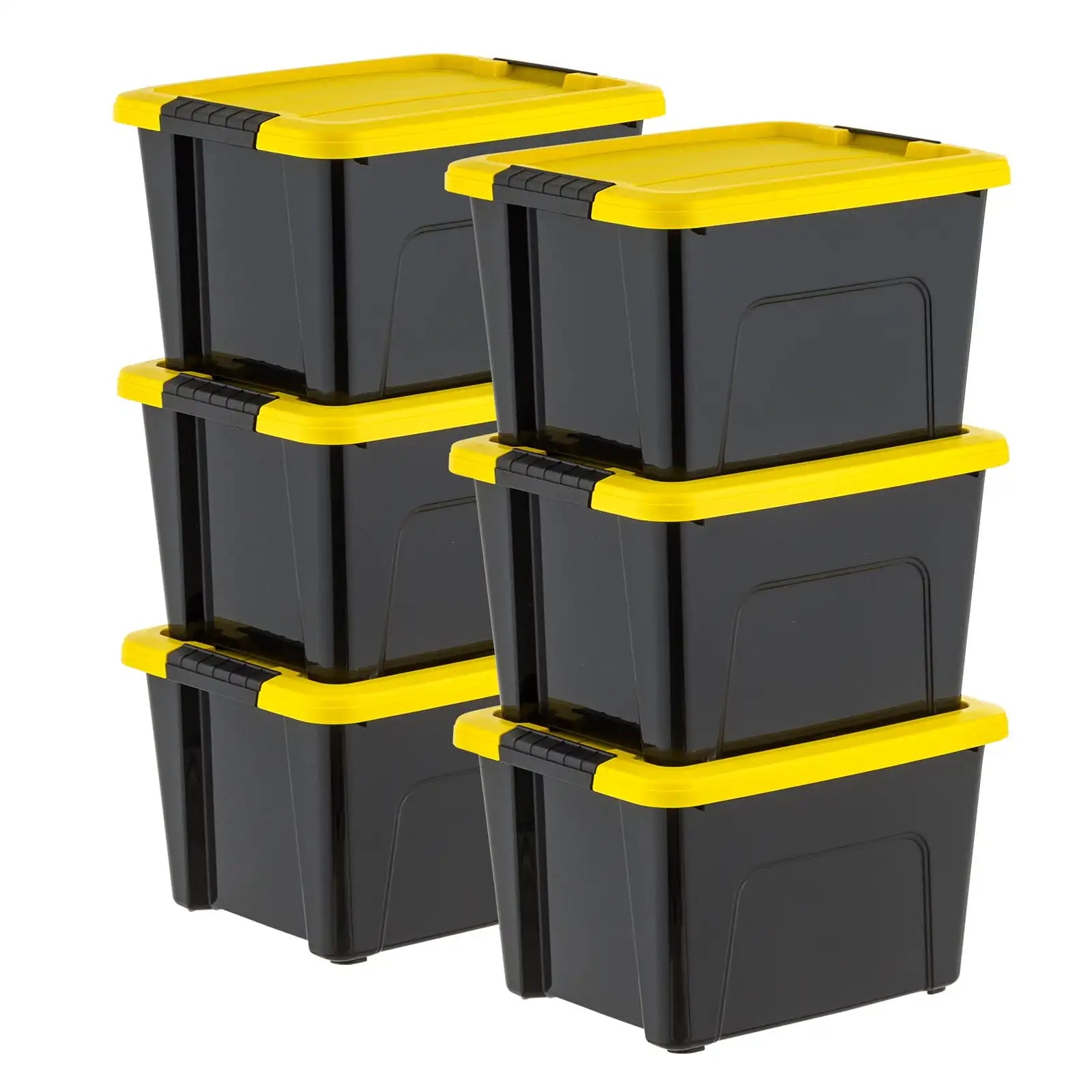 IRIS 20 Qt. Plastic Storage Bins with Lids, Stackable Storage Containers, Totes, 6 Pack