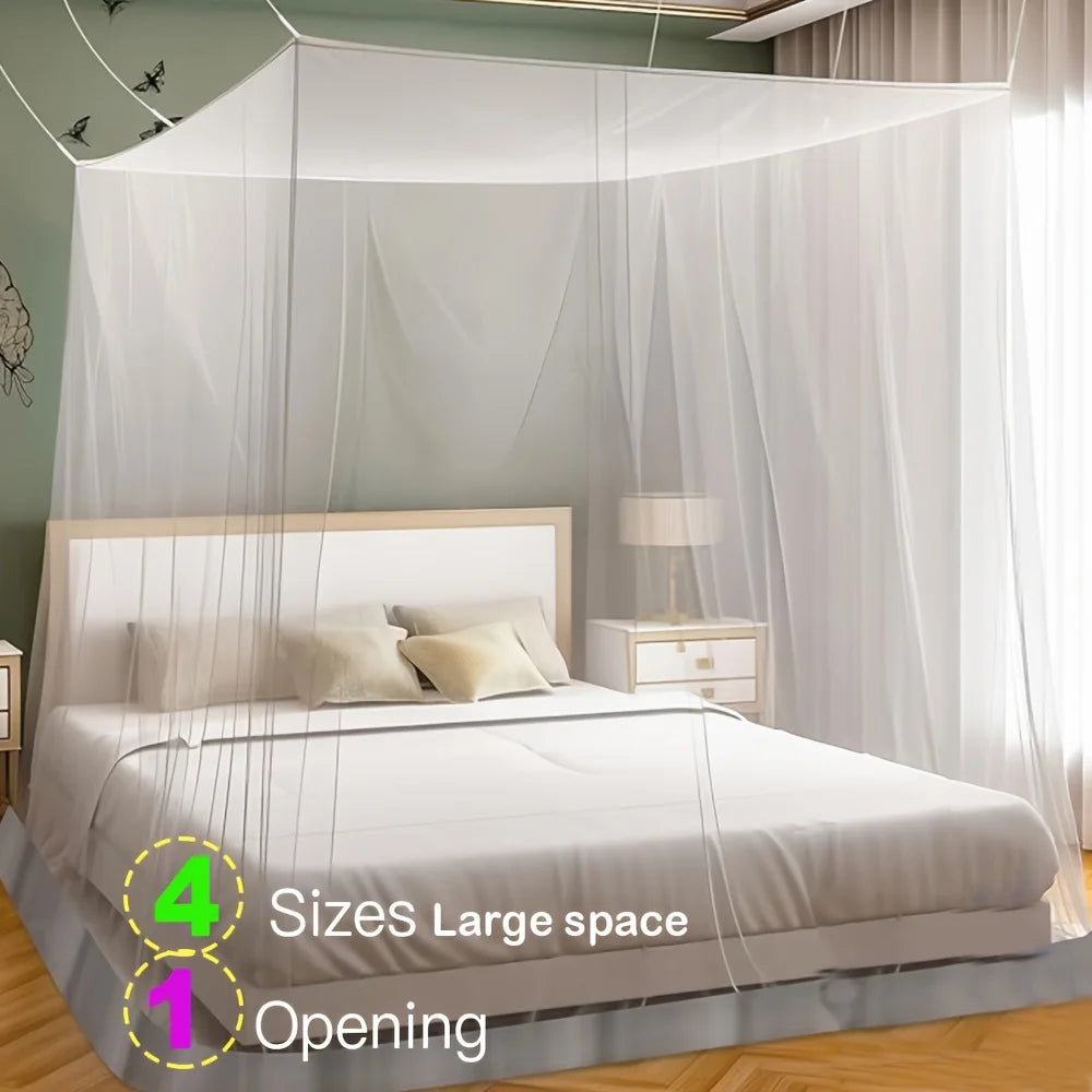 Large White Outdoor Camping Mosquito Net - Insect-Proof, Protective, Breathable, and Portable Bedroom, Hammock, and Tent Use