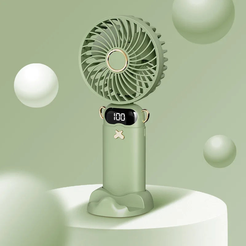 USB Rechargeable Handheld Mini Desk Fan for Students Office Dormitory Portable Cooling Fan