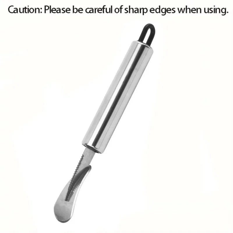 Stainless Steel Citrus Peeler Orange Slicer with Comfortable Handle - Kitchen Fruit Cutter Remover Tool