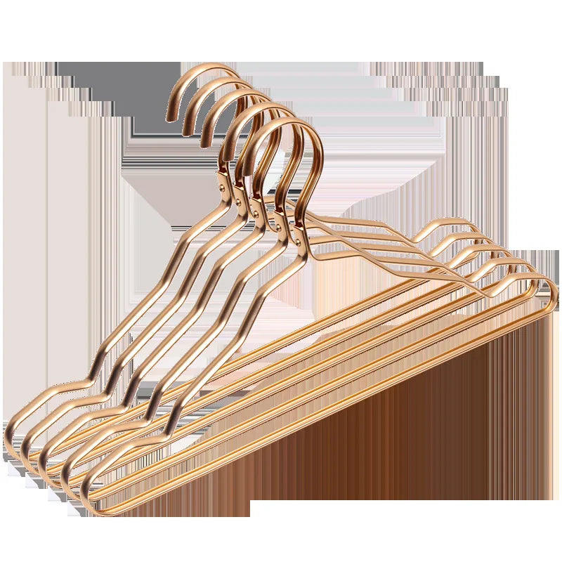 5/10pcs Golden Durable Children Clothing Aluminum Alloy Clothing Hanger Domestic Adult Hanging Coat Hanger Supplies Organizer