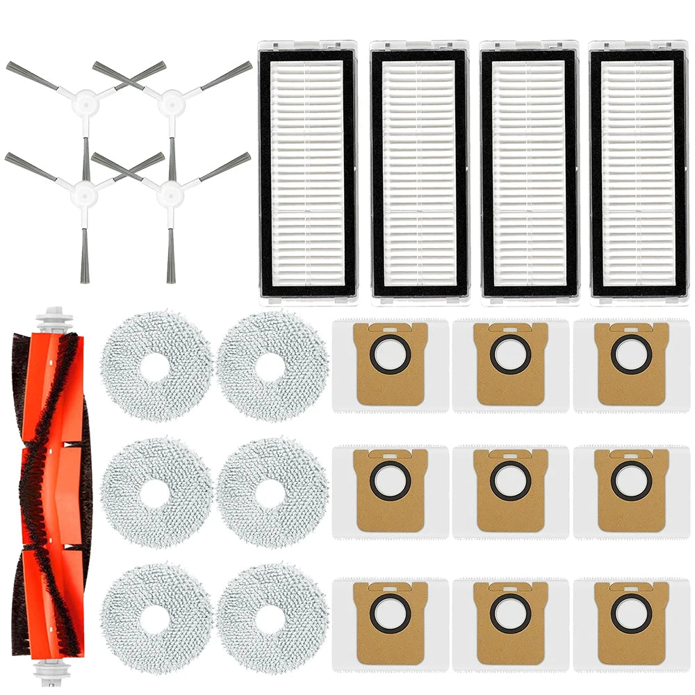 For Dreame Bot L30 Ultra L20 Ultra Robot Vacuum Spare Parts, Main Side Brush Hepa Filter Mop Cloth Dust Bag Accessories