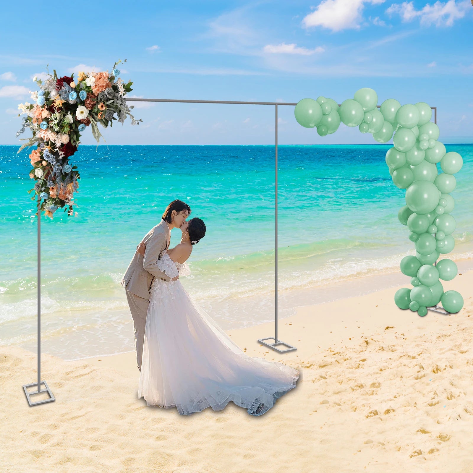 10x20ft Heavy Duty Wedding Backdrop Stand 6M x 3M Square Metal Arch Frame Kit for Stage, Photography, Party, Curtain Support