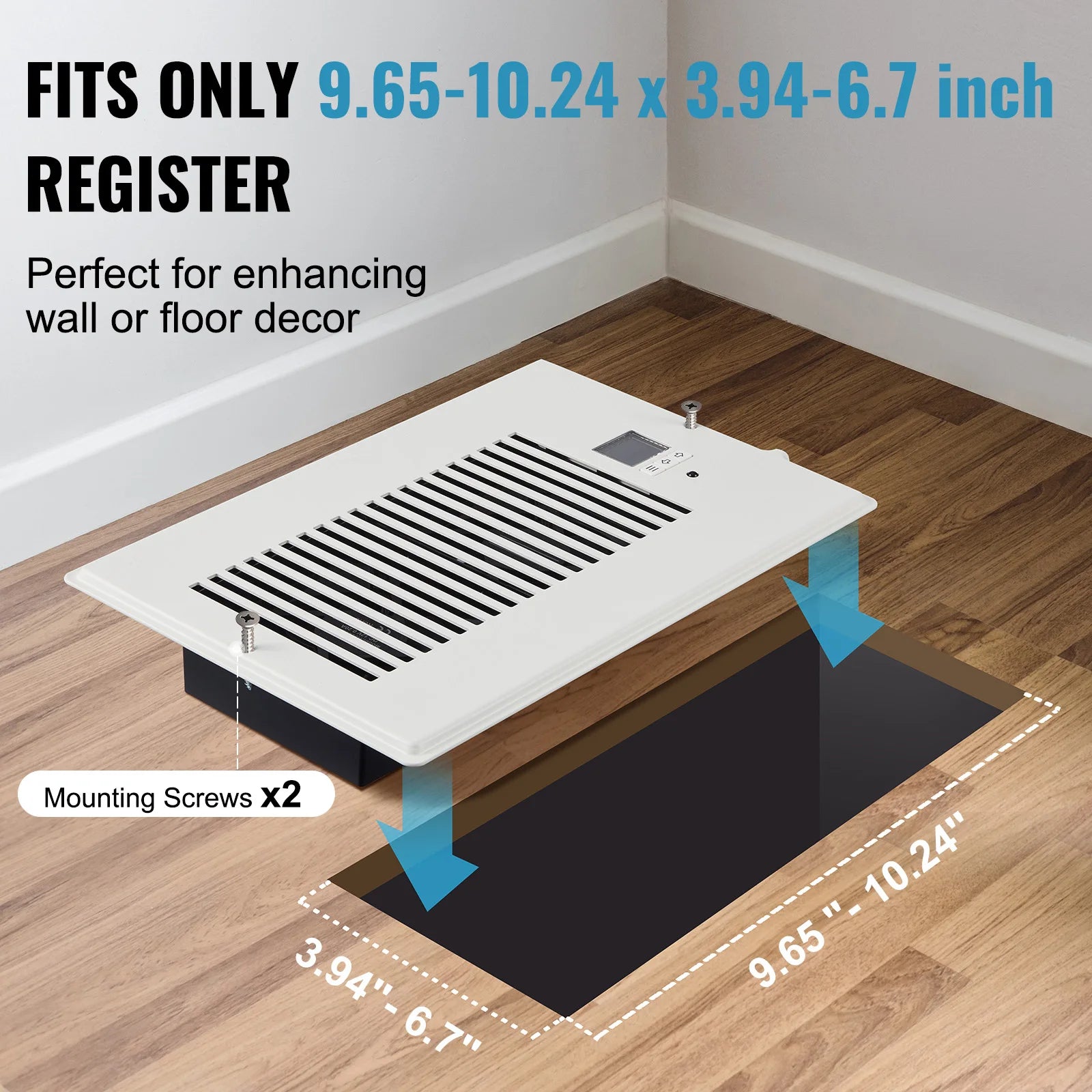 SucceBuy Register Booster Fan Quiet Vent Booster Fan with Remote Control Thermostat Control for Heating Cooling Smart Vent White