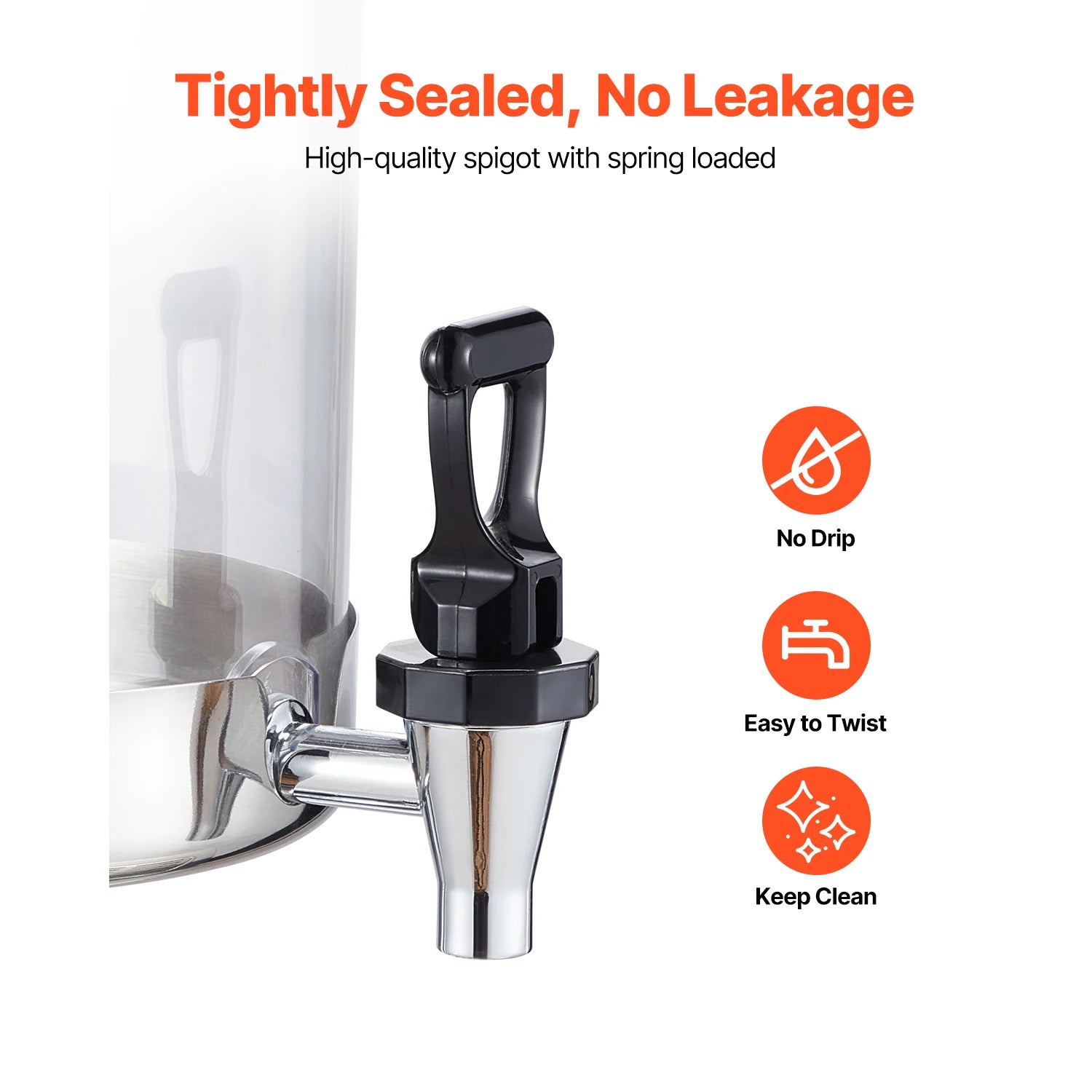 SucceBuy Beverage Dispenser 2.1 Gallon x2 Drink Dispenser, Stainless Steel + Plastic with Spigot Chamber Tray for Restaurants