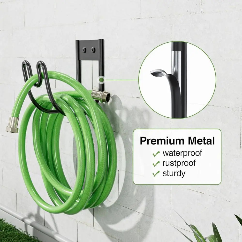 Durable Iron Metal Garden Hose Hanger Wall Mounted Easy Installation Garden Water Pipe Hook Storage Hook Outdoor Storage
