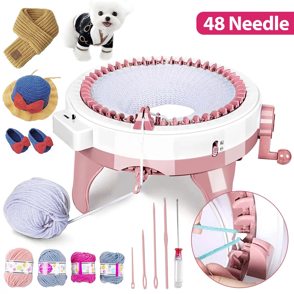 48 Needles Knitting Crochet Machine with Row Counter for Adults US